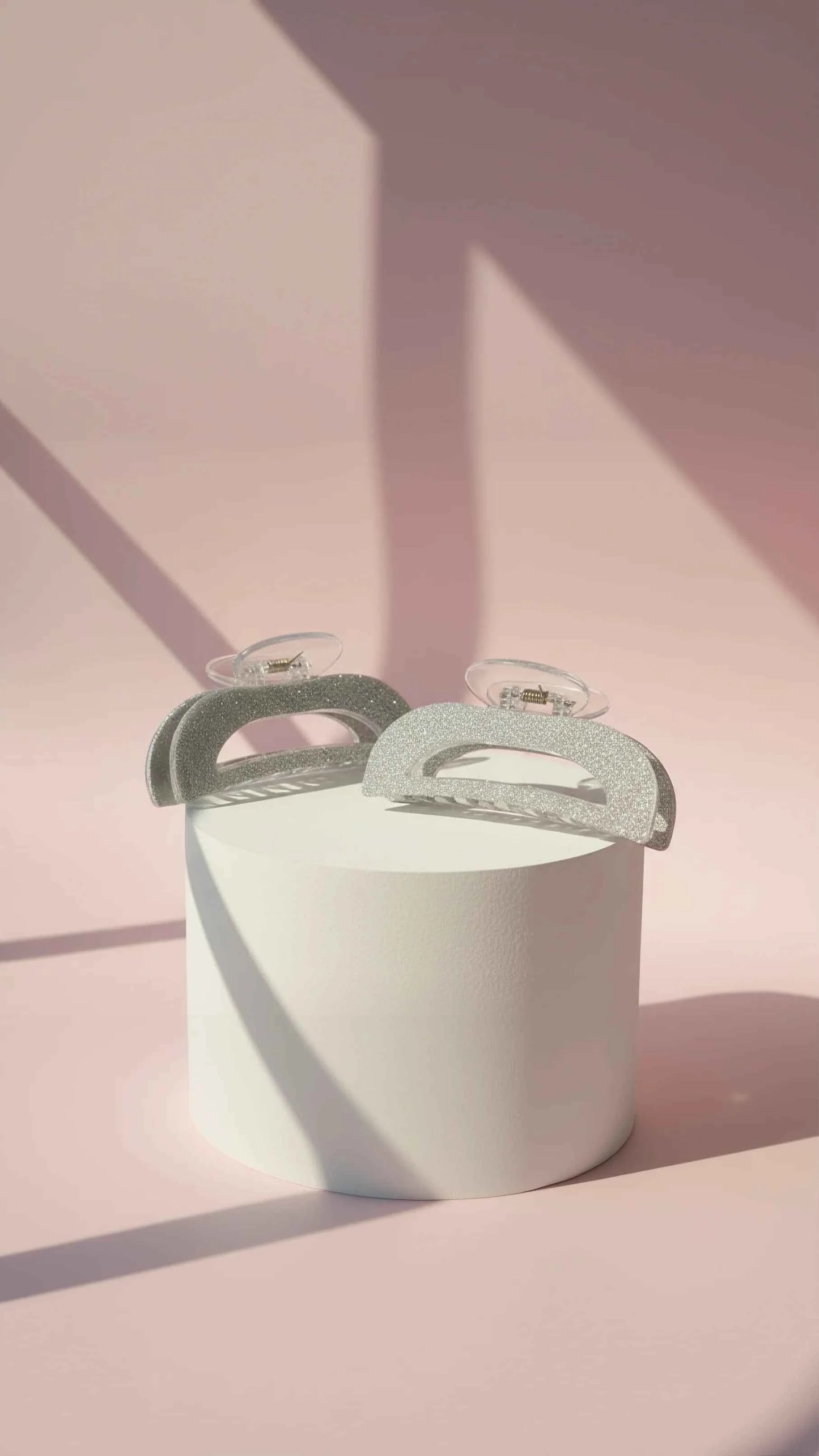 Silver Glitter Hair Clamps Pack of 12