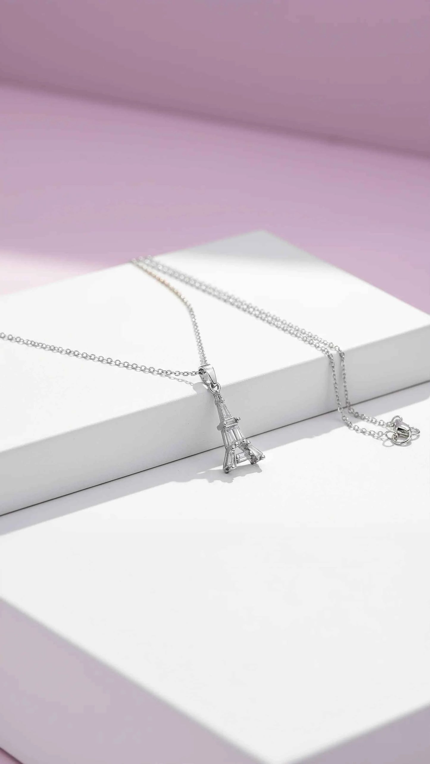 Eiffel Tower Parisian Crystal Pendant Necklace