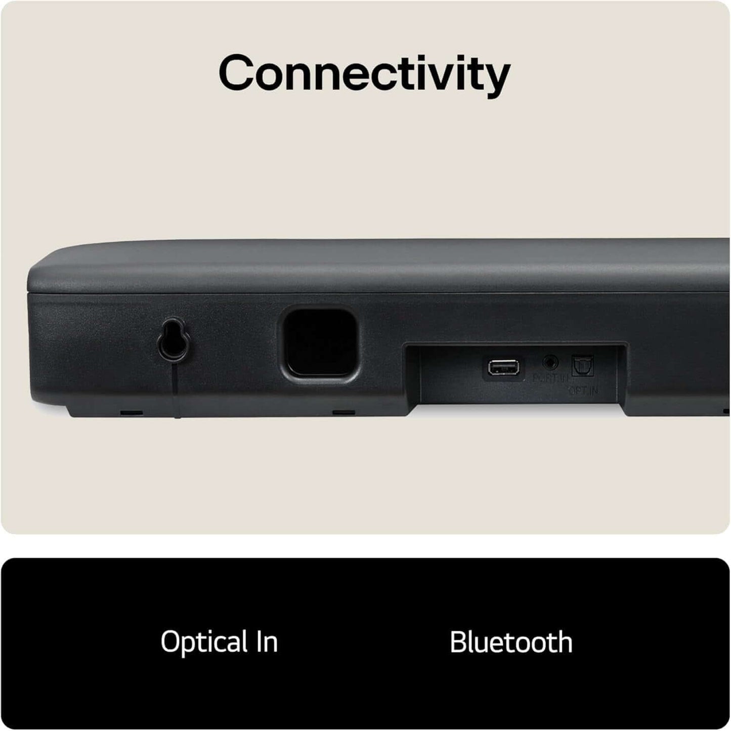 LG SQM1 SOUNDBAR 2.0 WIRELESS BLUETOOTH COMPACT 40W OPTICAL PORT 3.5MM BLACK