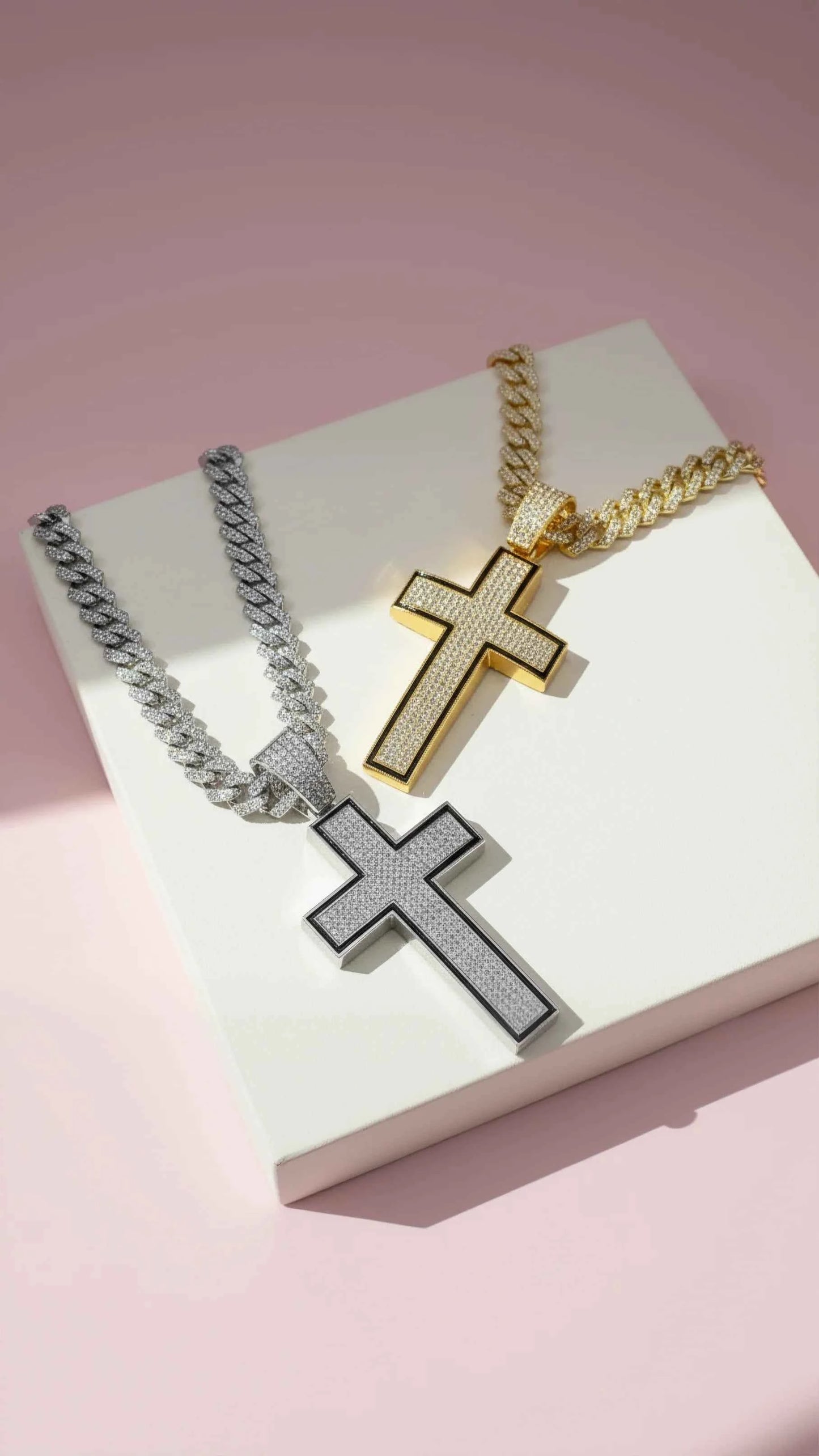 Waterproof Crystal Cross Chain Necklace
