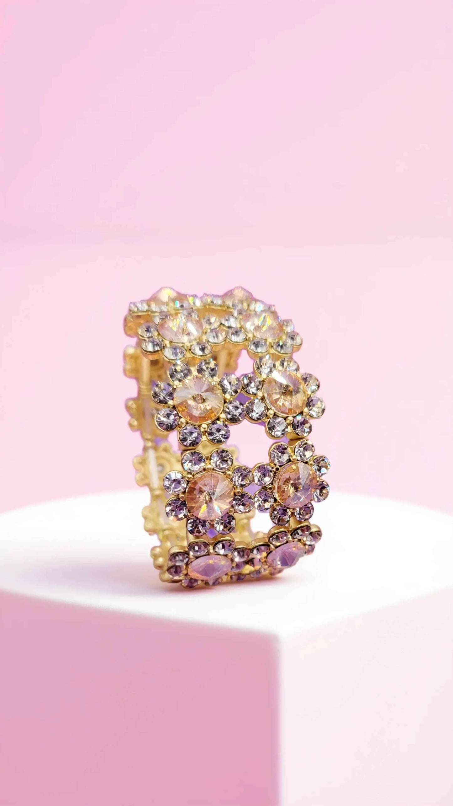 Crystal Flower Cluster Bracelet