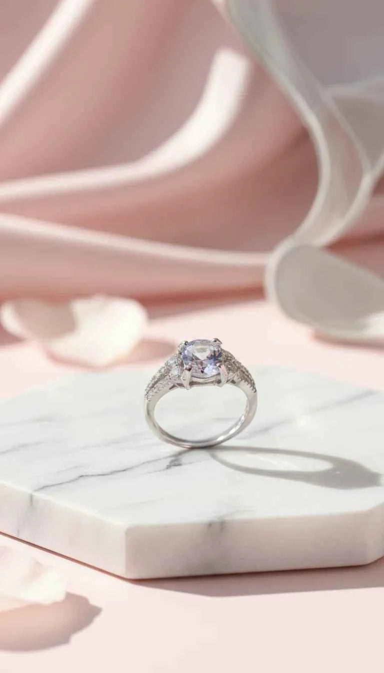 Claw Set Round Cut Solitaire Crystal Ring Box set of 12