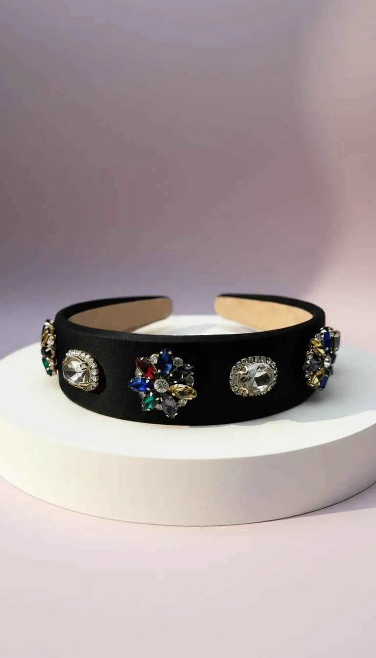 Rainbow Flower Crystal Hair band