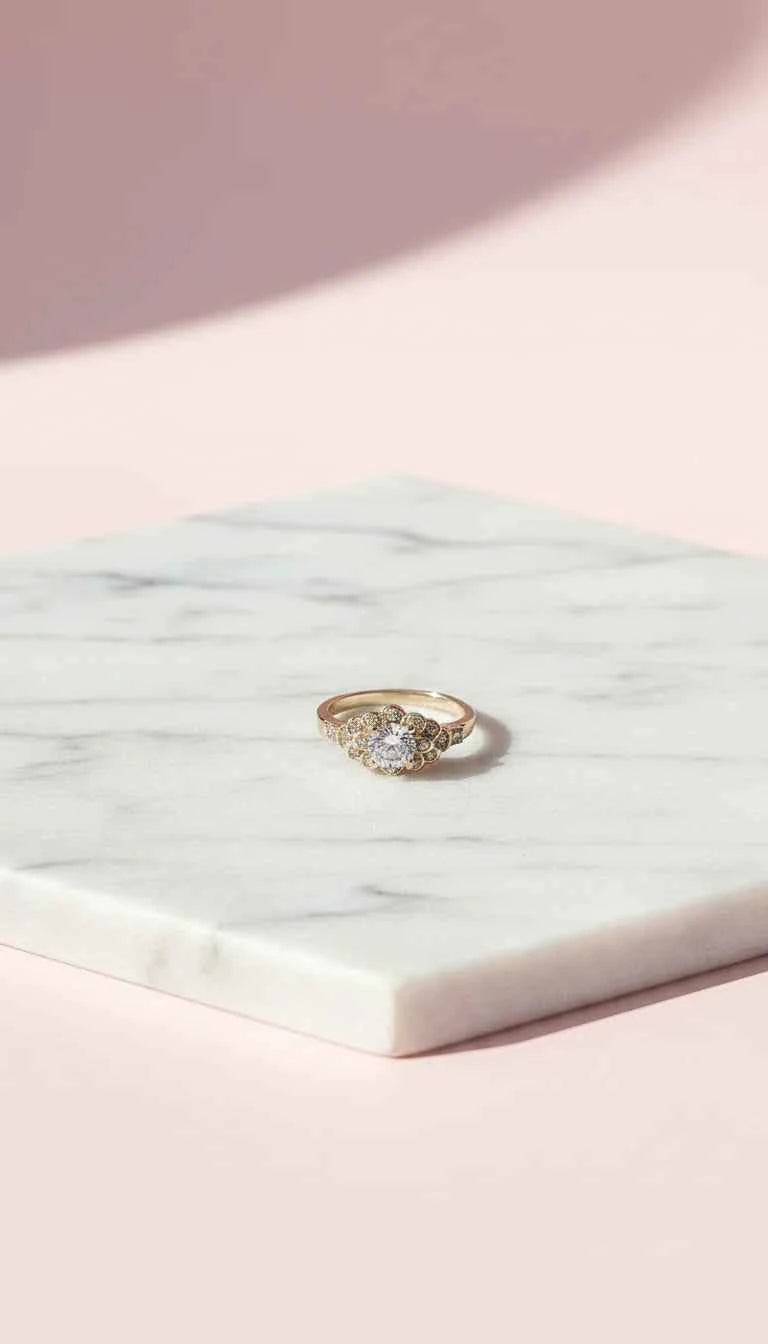 Mini Cluster Crystal Ring Gold Gold Box set of 12