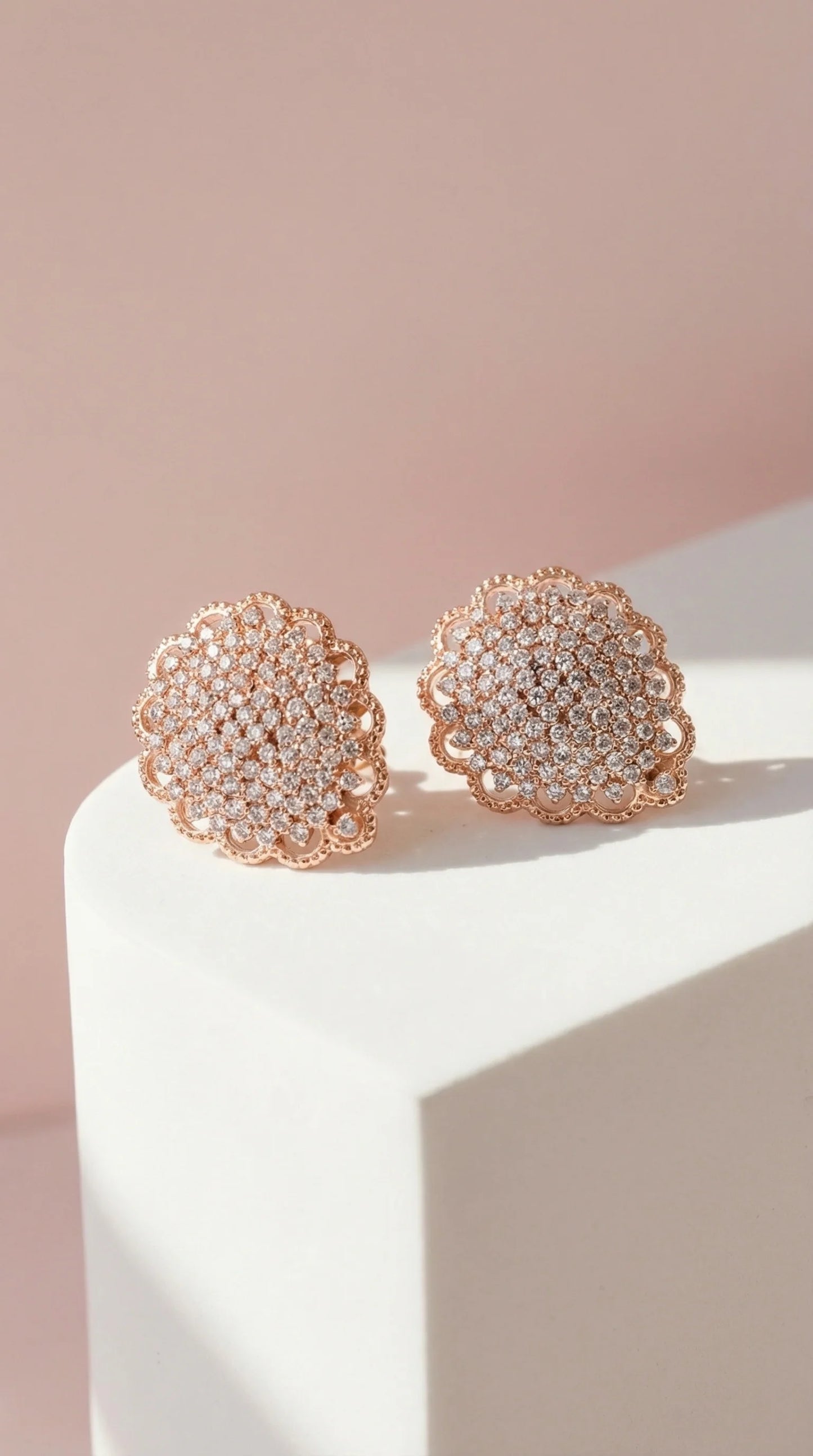 Curved Crystal Non Pierced Clip On Earrings