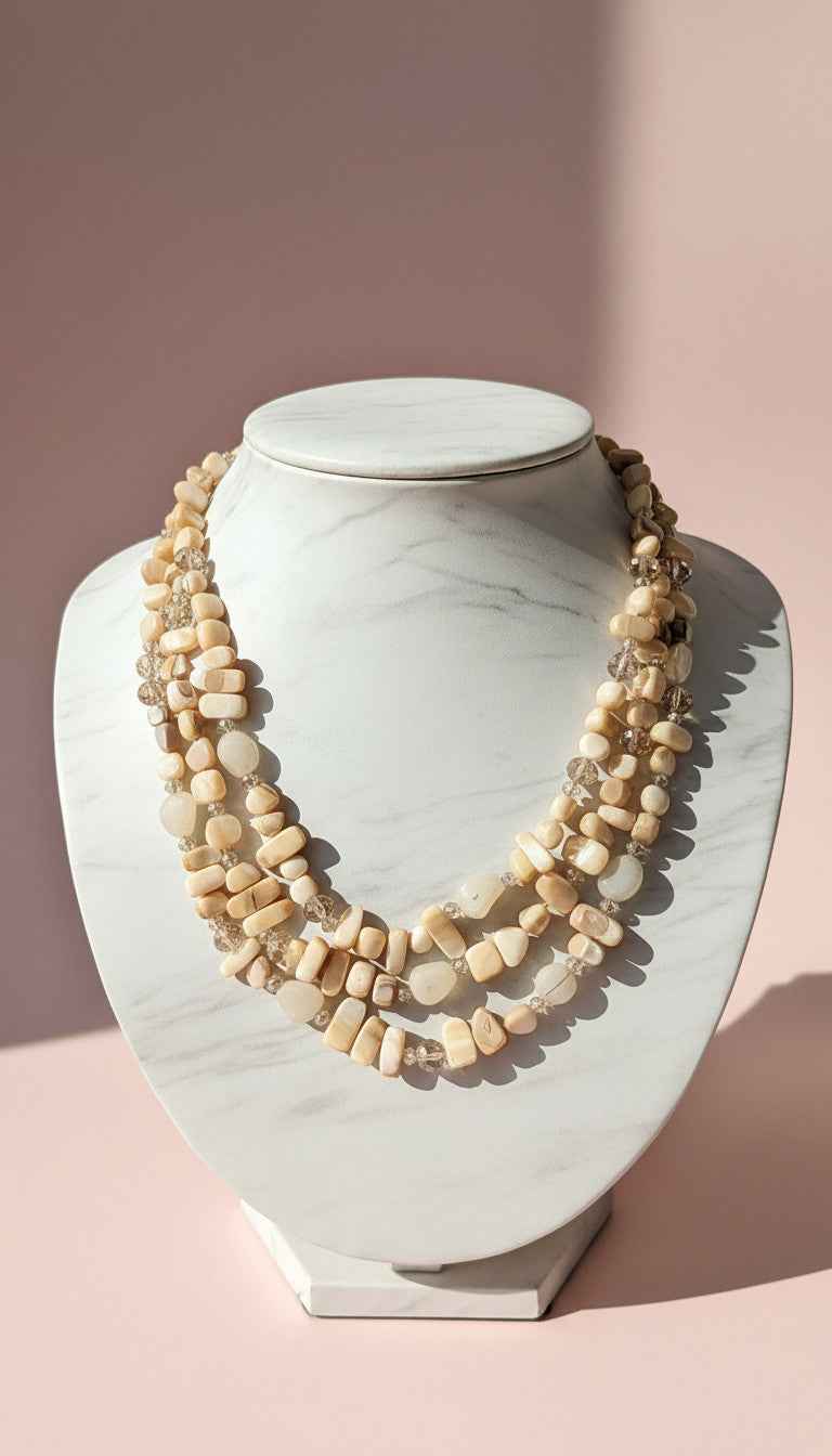 Resin Boho Layered Long Beaded Necklace
