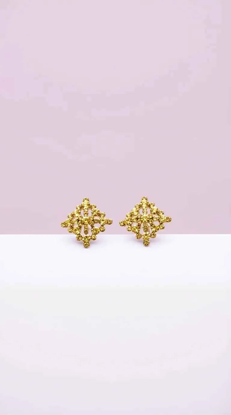 Square Crystal Stud Earrings