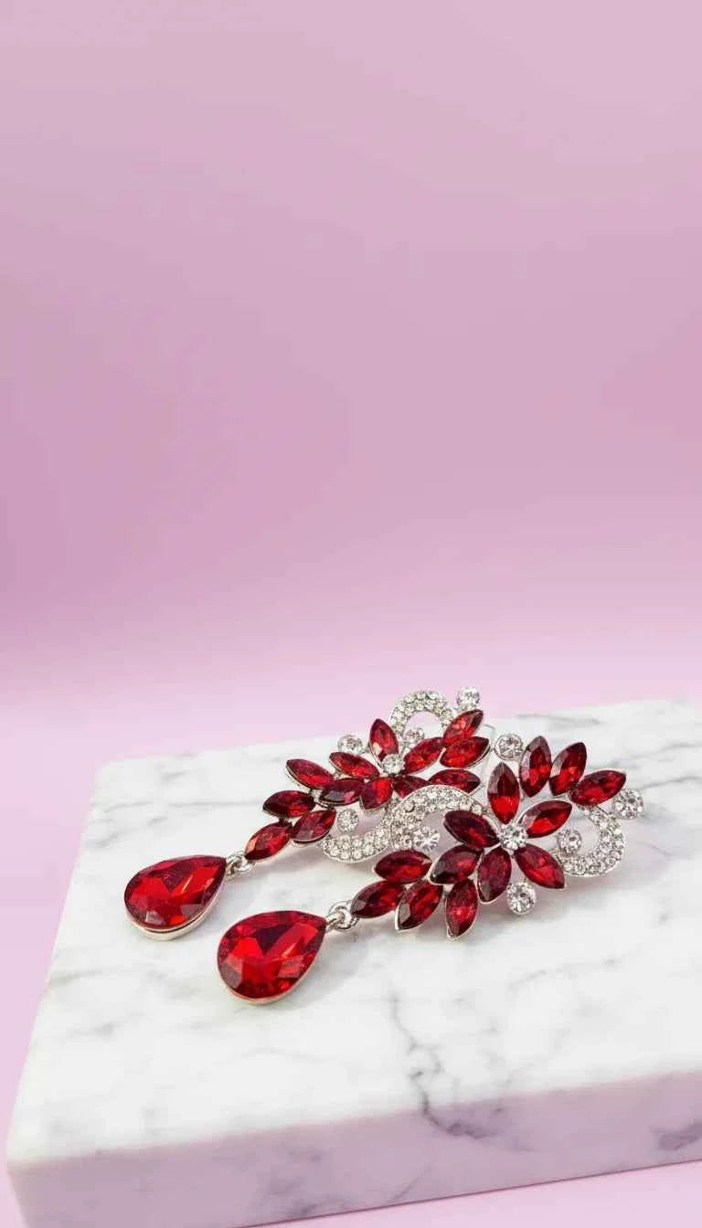 Curved Crystal Drop & Dangle Earrings