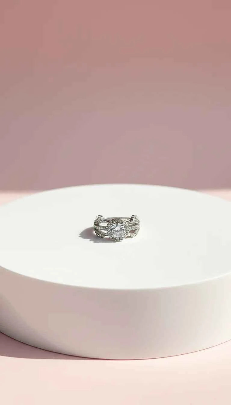 Silver Cut Out Crystal Solitaire Ring Silver Box set of 12