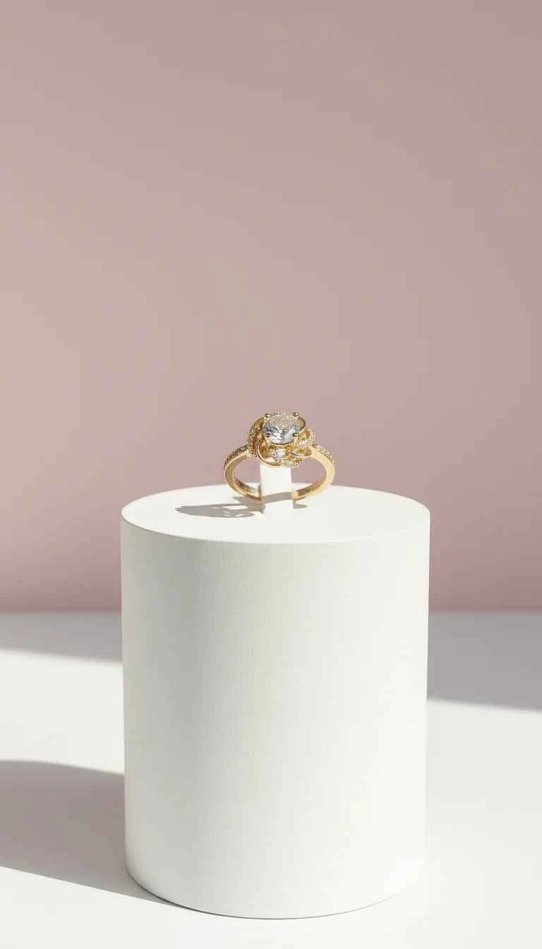 Swirl Crystal Ring Gold Box set of 12