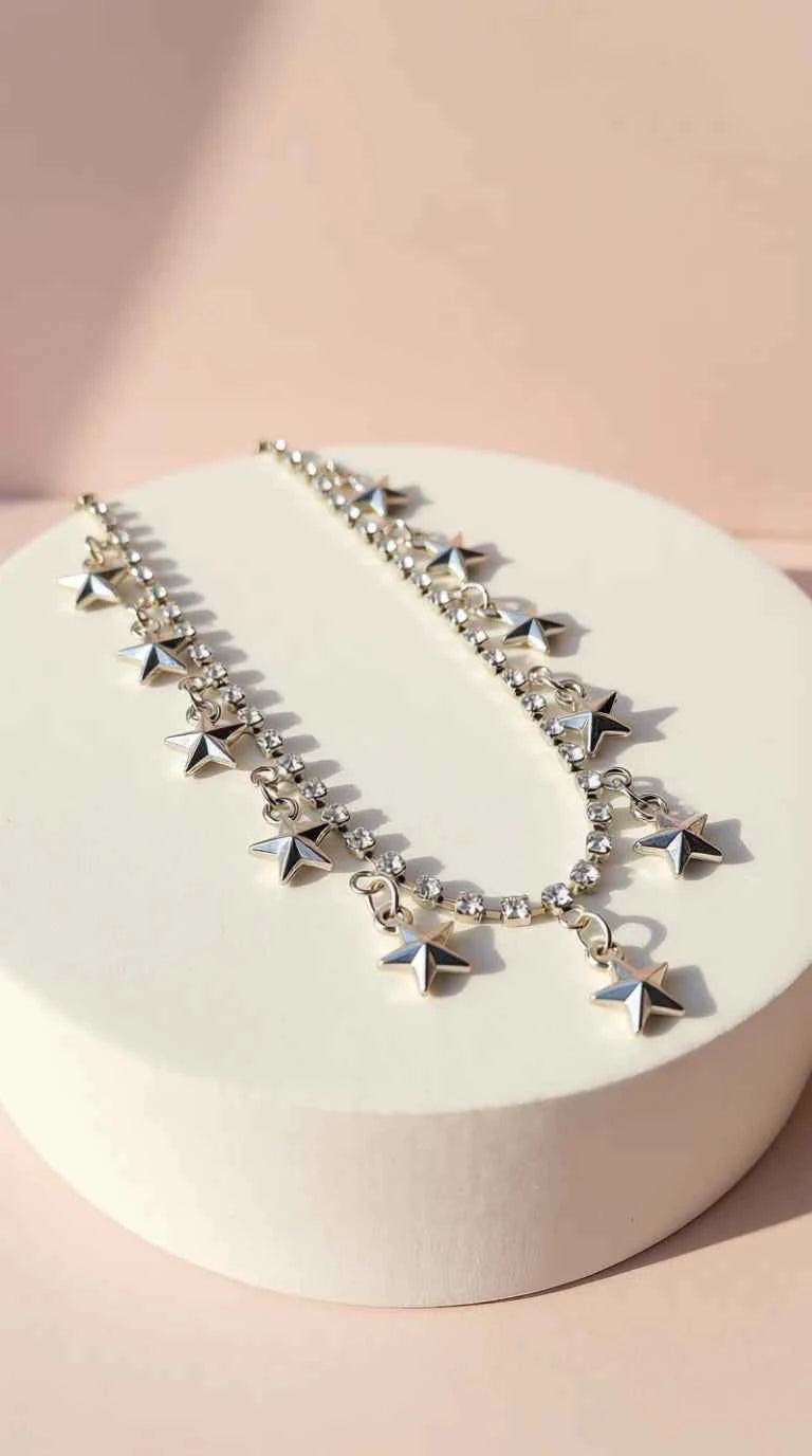 Crystal Star Charm Tennis Anklet