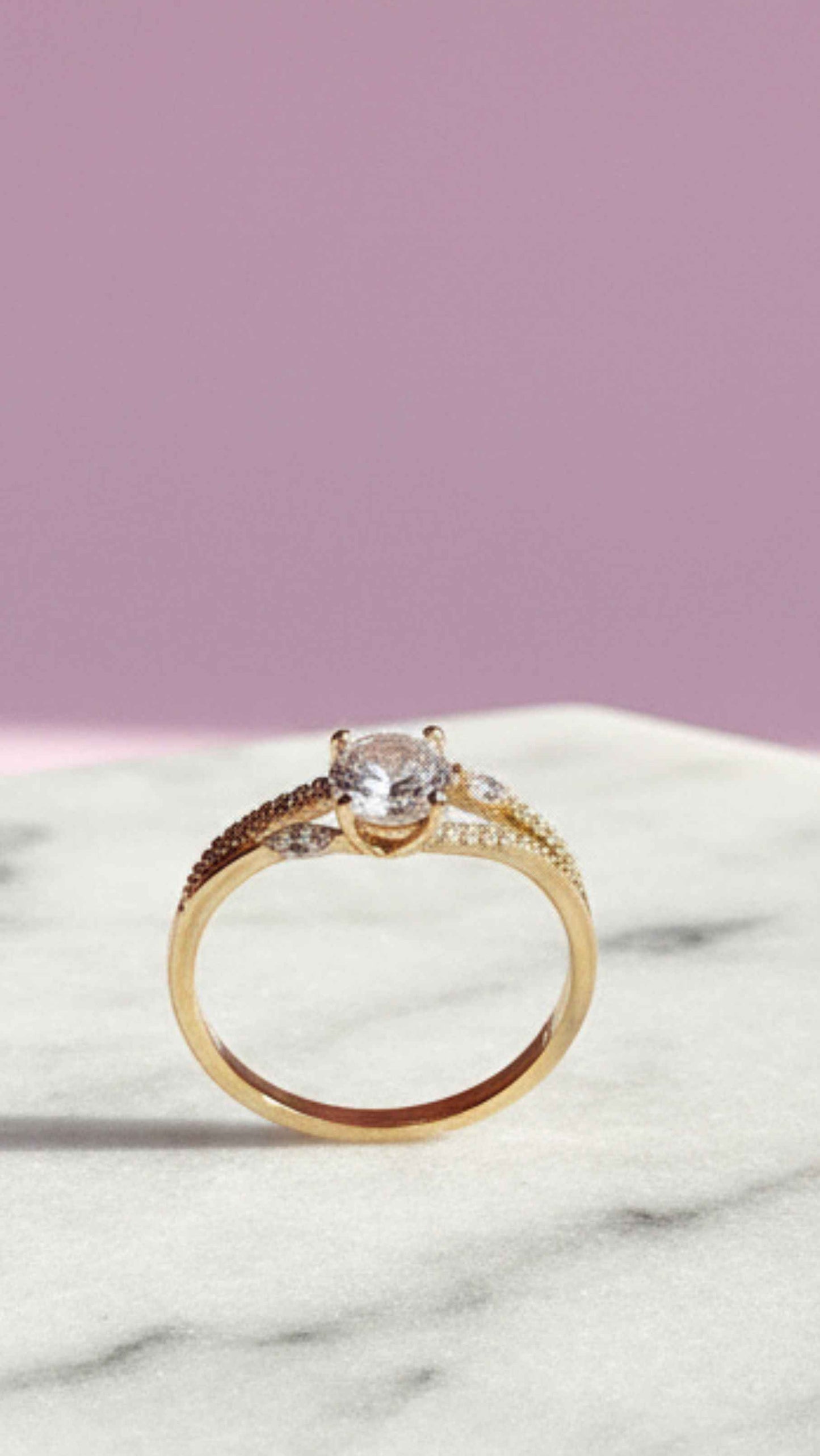 Crystal Band Round Cut Gold Ring Box set of 12