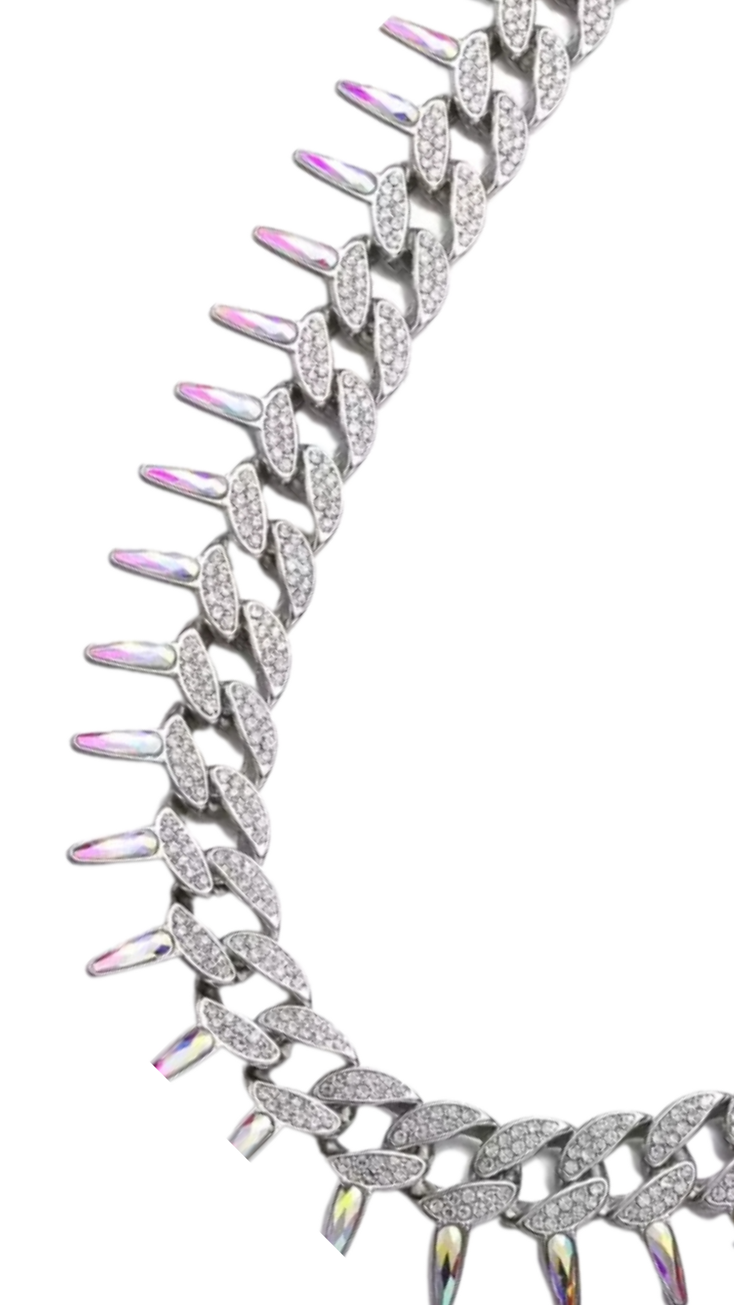 Waterproof Stainless Steel Crystal Spike Chain