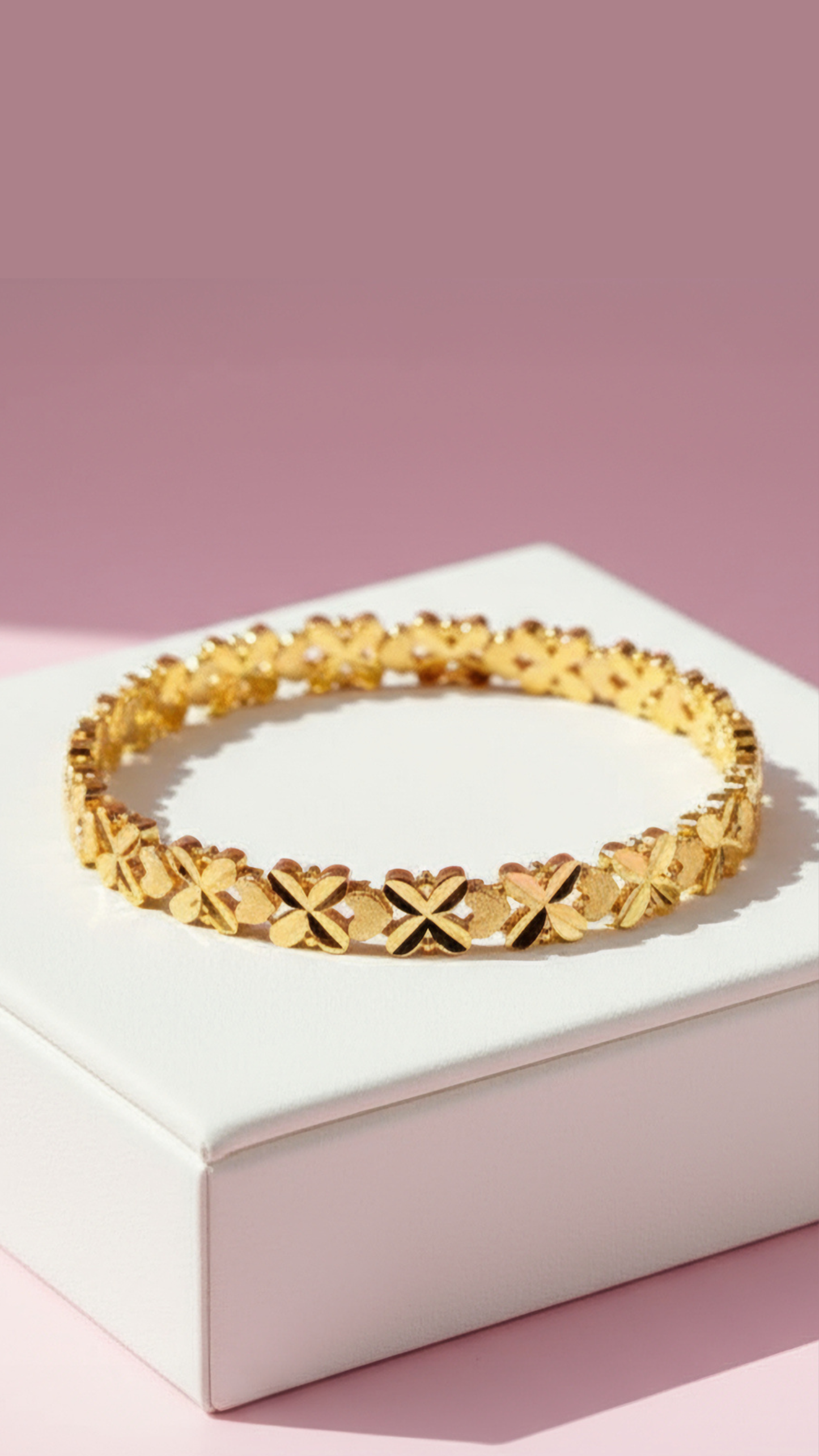 24k Gold Plated Waterproof Criss Cross Link Bracelet