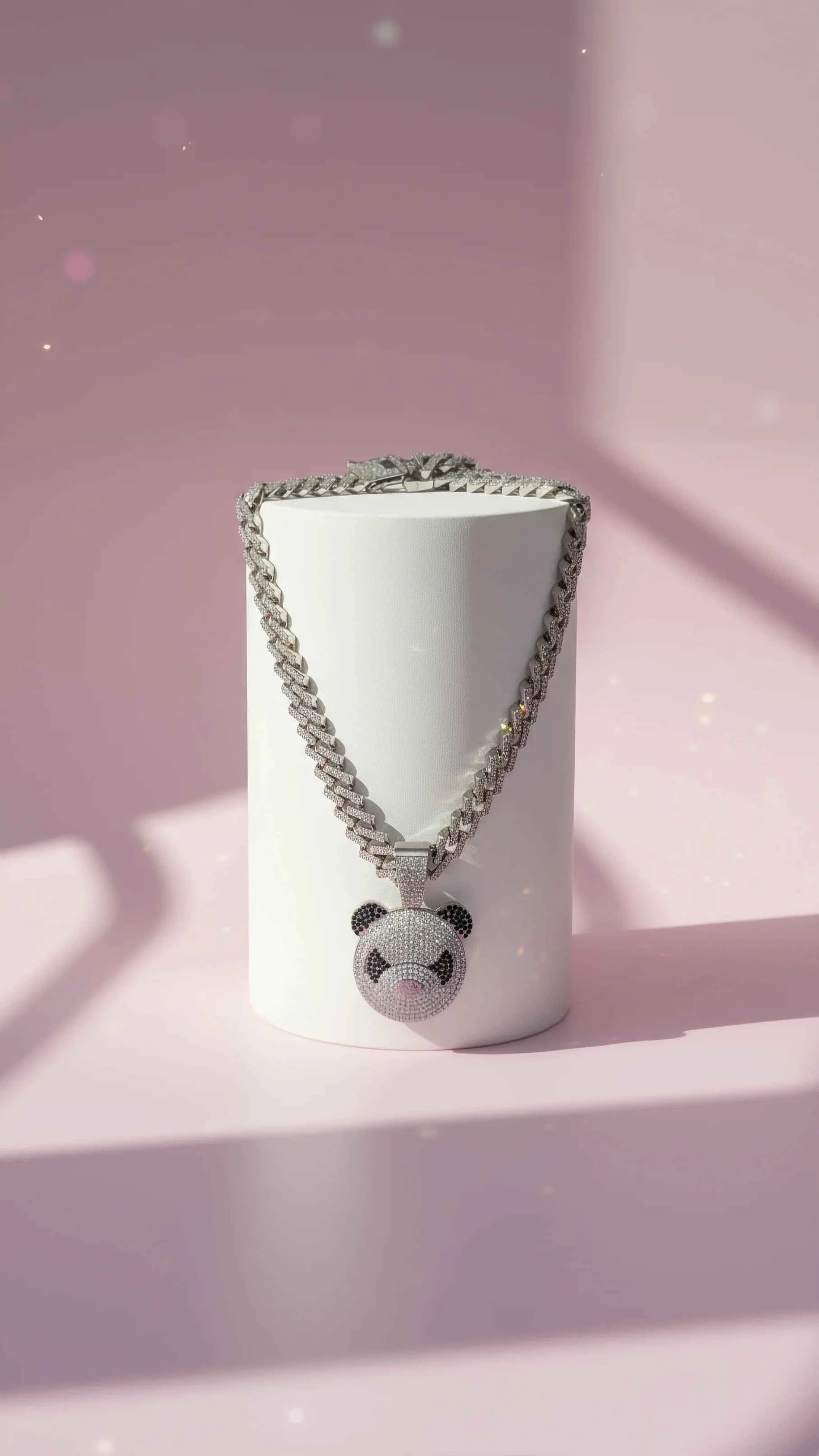 Waterproof Stainless Steel Crystal Panda Animal Chain