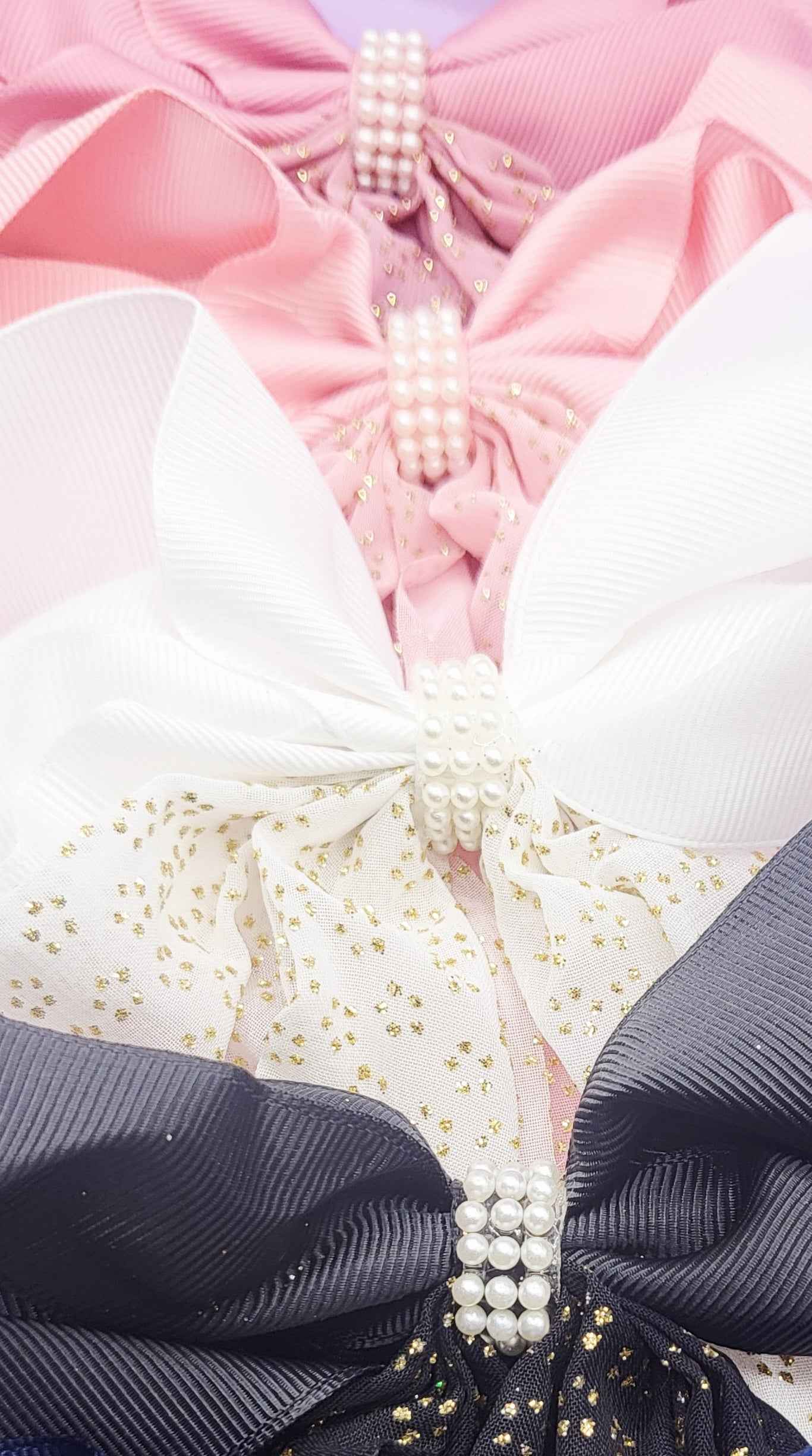 Pearl Hair Bow Clip Slide Pack of 12