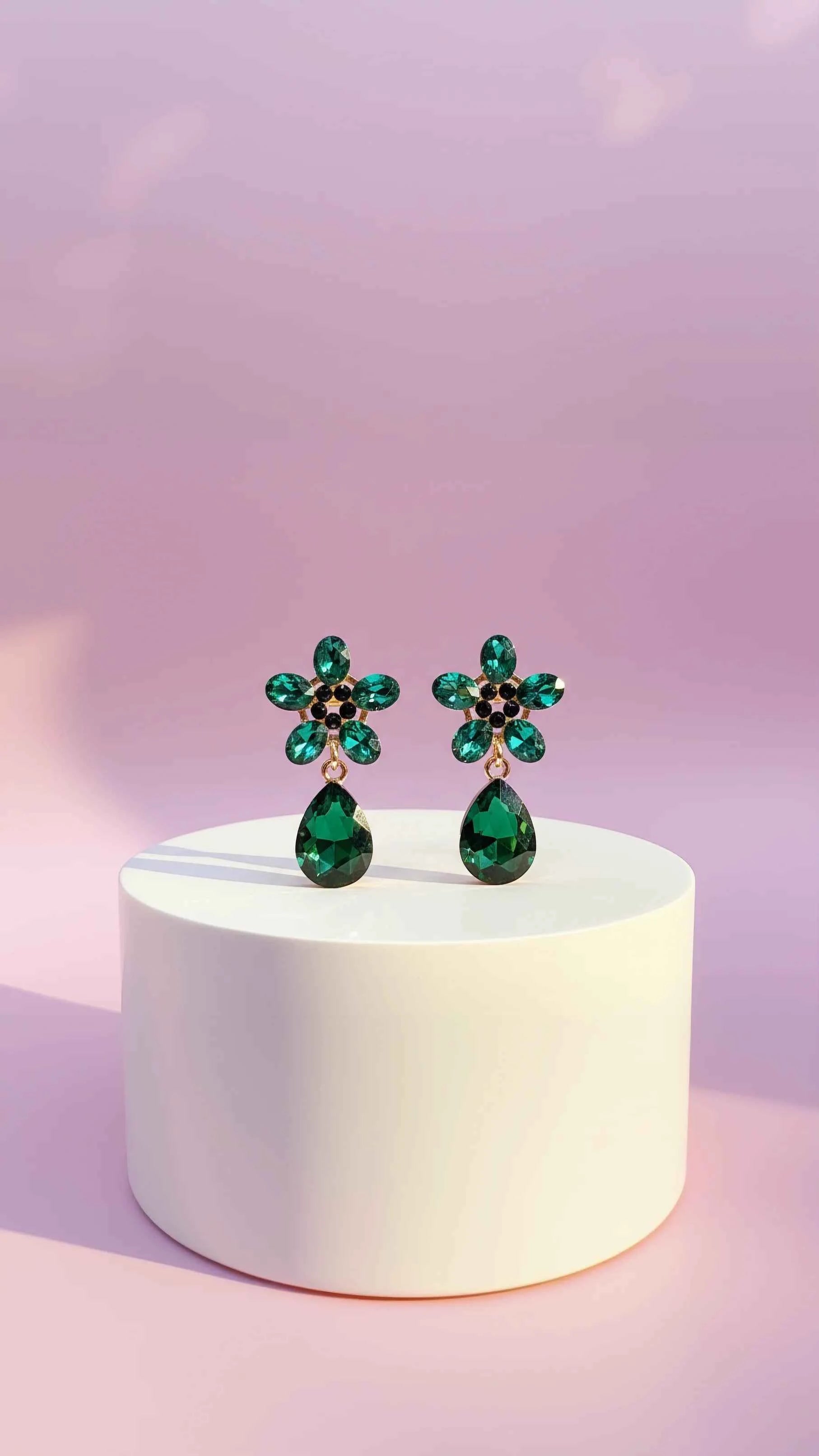 Flower Crystal Drop & Dangle Earrings