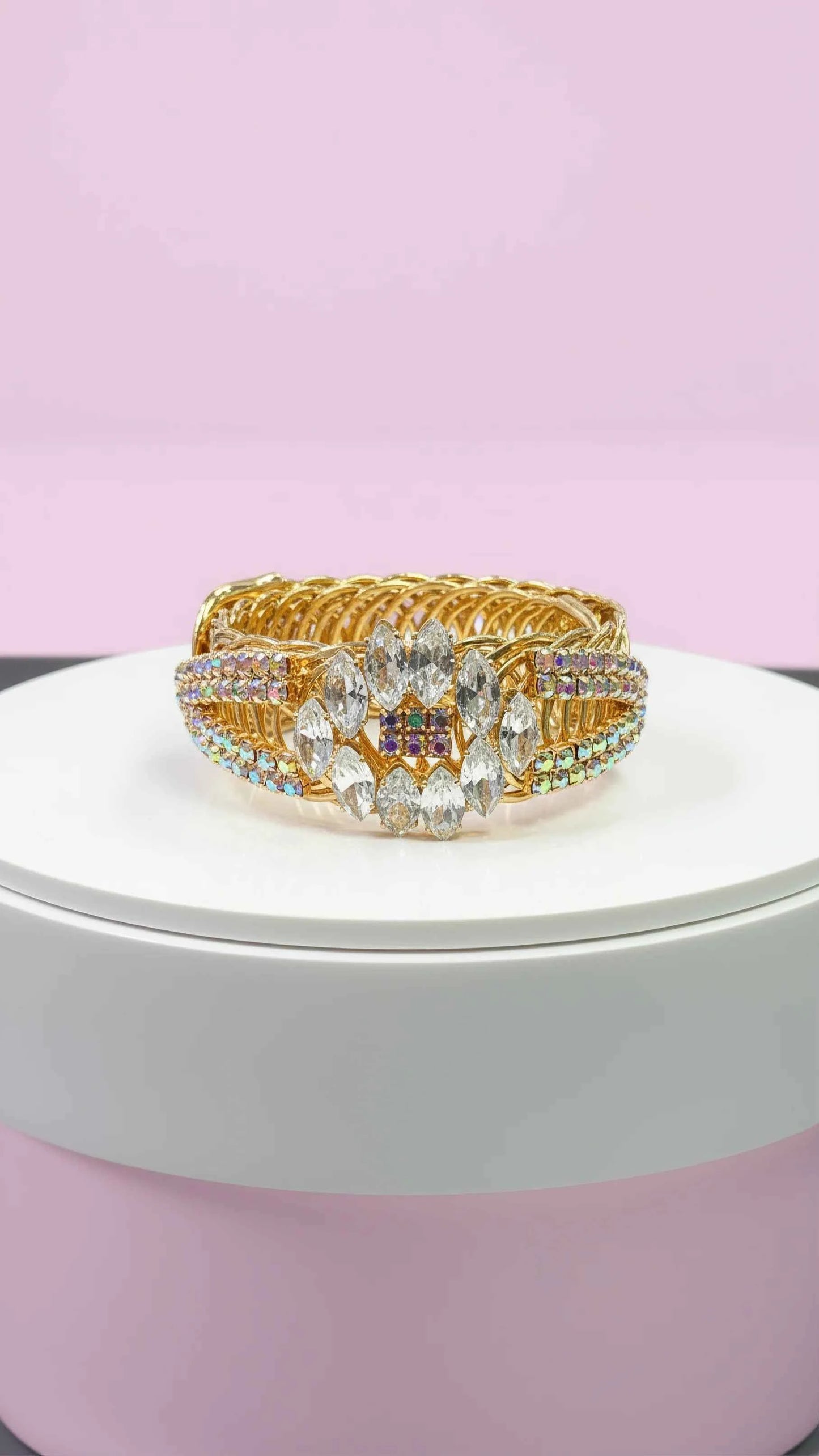 Gold Wrap Around Crystal Cuff