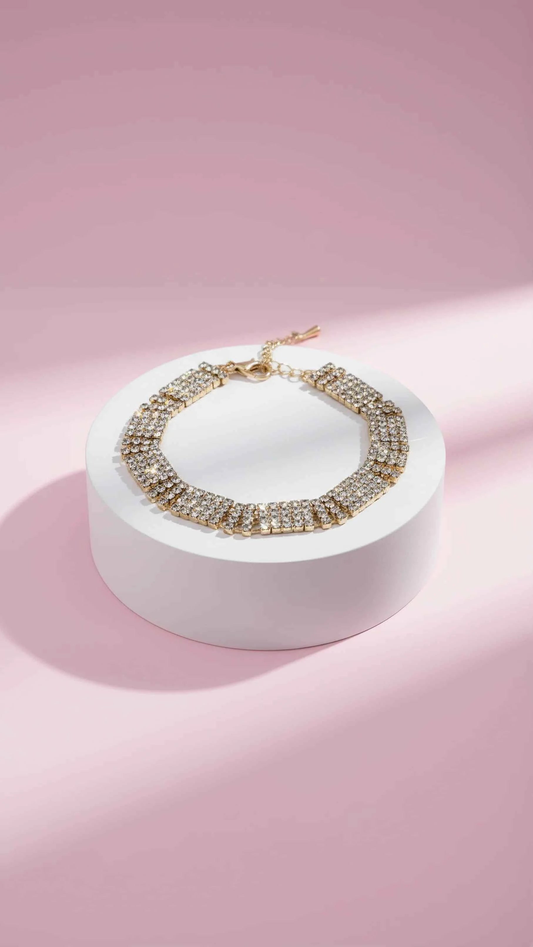 Gold Cutout Flexi Crystal Bracelet
