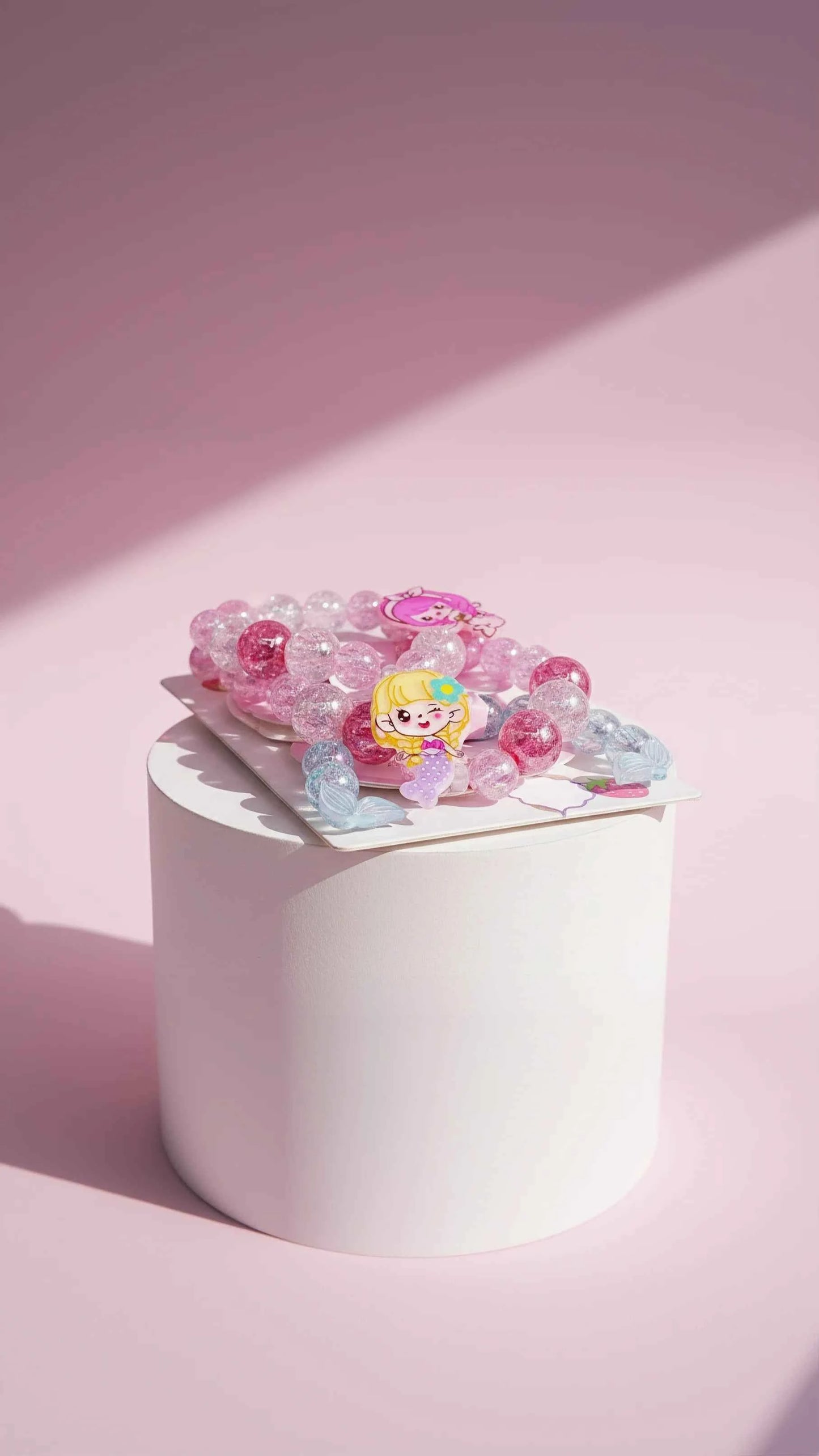 Rainbow Pastel Mermaid & Strawberries Girls Bracelets Pack Of 10