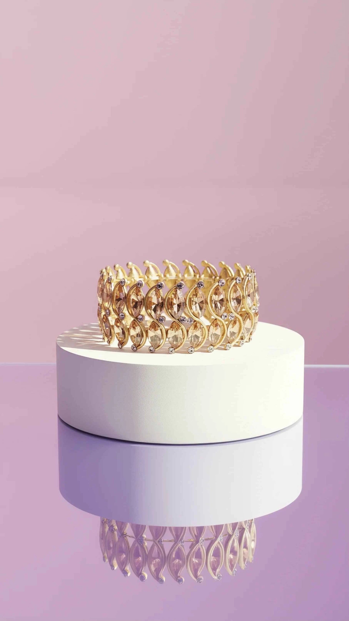 Oval Cut Stretchy Crystal Bracelet