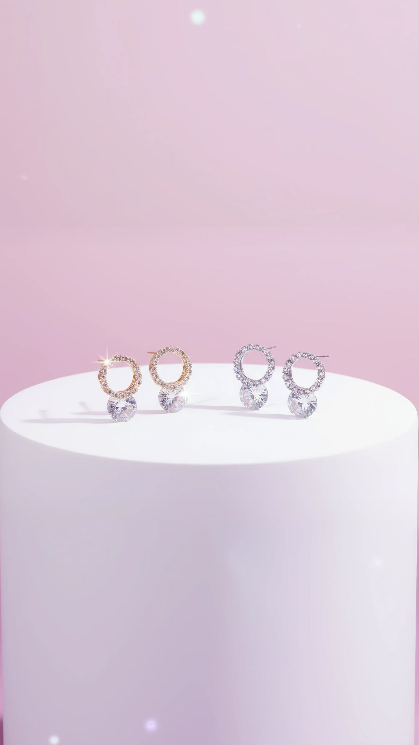 Circular Brilliant Cut Crystal Stud Earrings