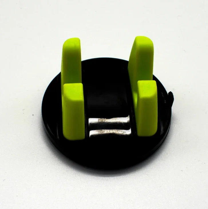 Black and neon green car phone holder mount on a white background