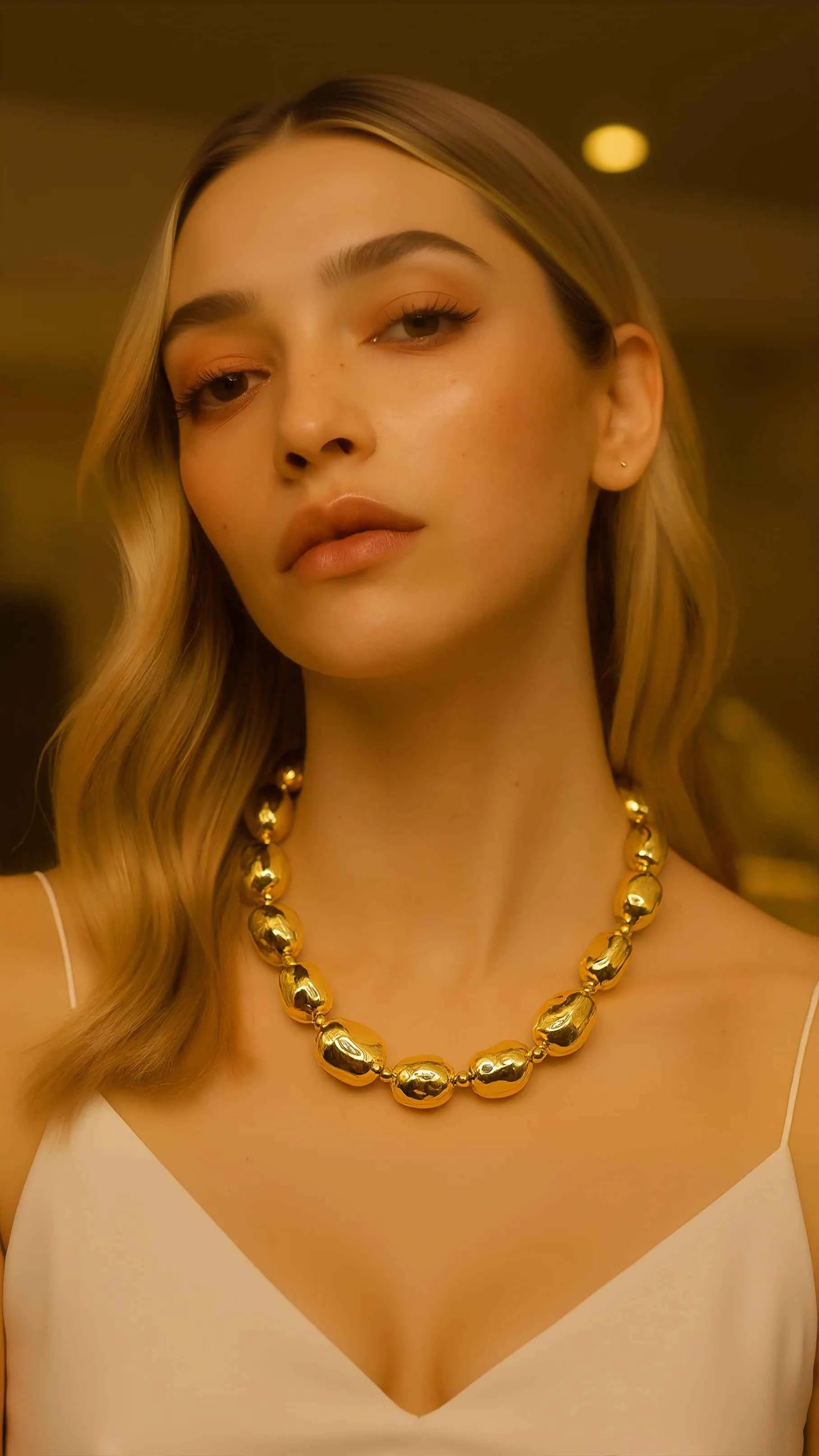 Melted Bubble Chain Link Necklace