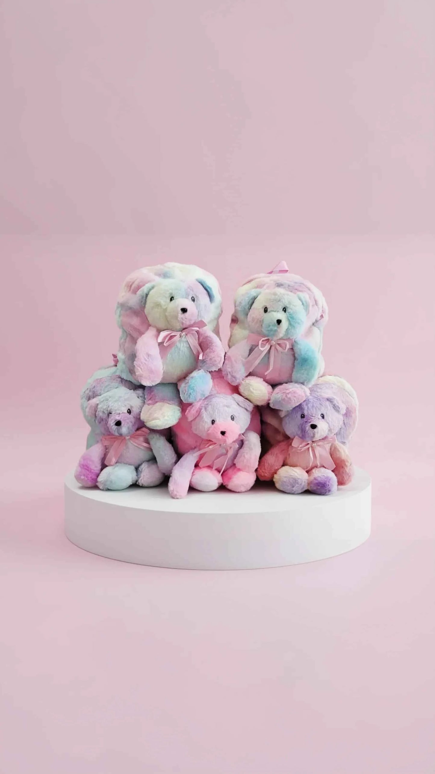 Plush Pastel Fluffy Teddy Bear Backpack