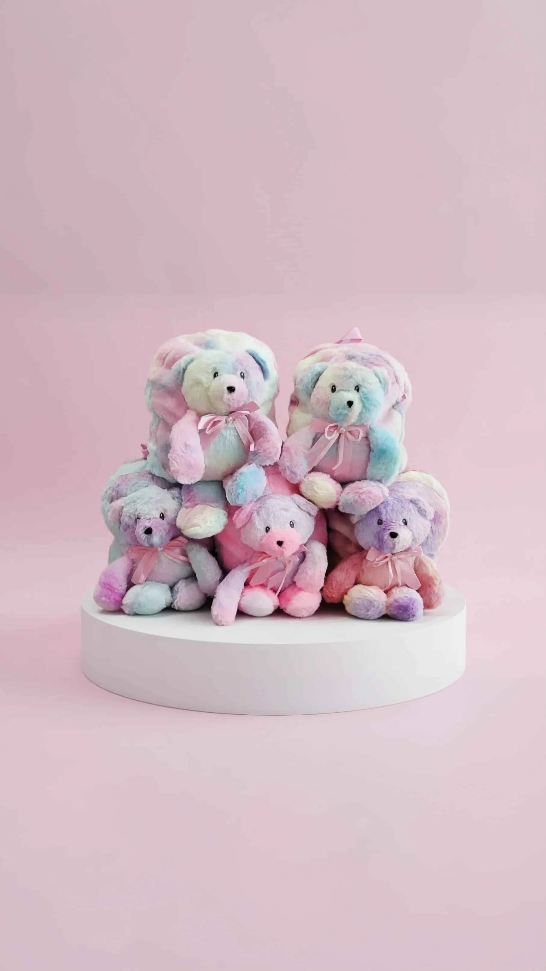 Plush Pastel Fluffy Teddy Bear Backpack