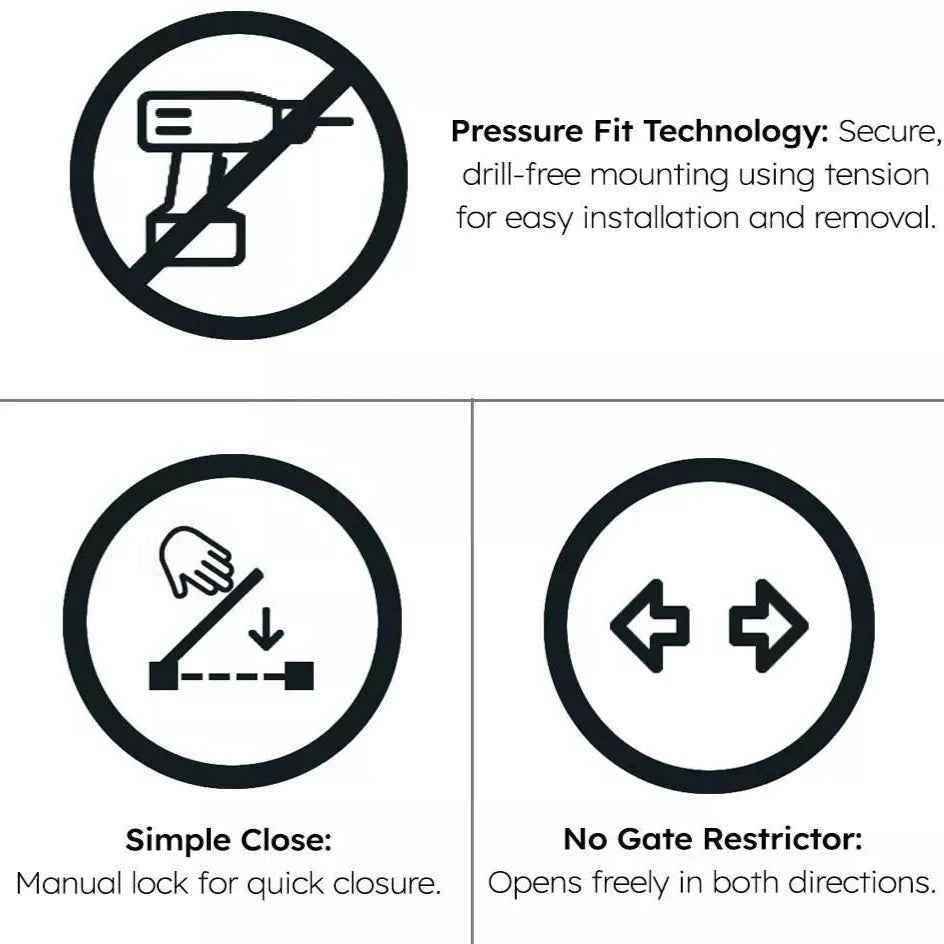 2x FYLO Baby Safety Stair Gate Pressure Fit  Extra Wide