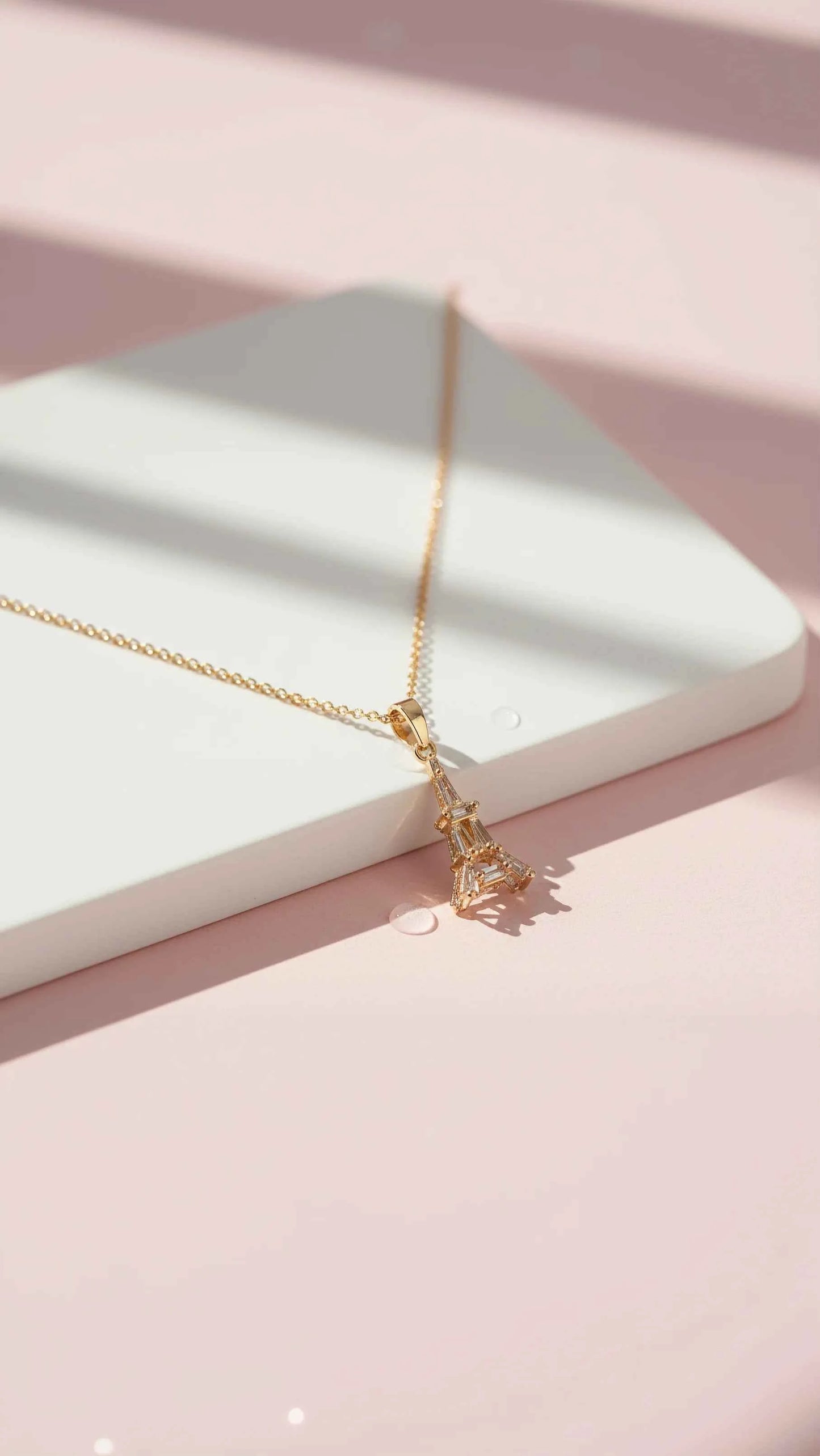 Eiffel Tower Parisian Crystal Pendant Necklace