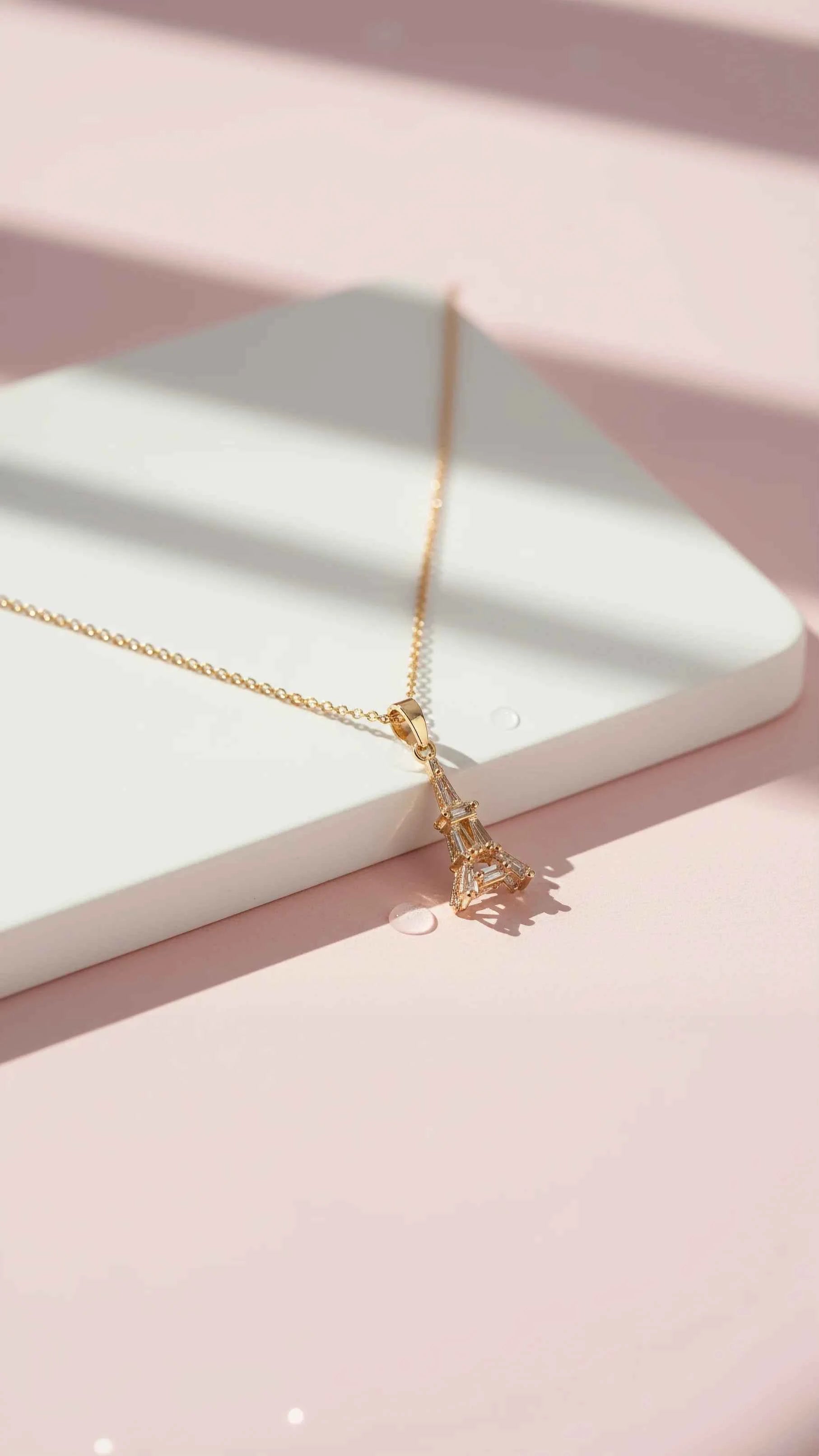 Eiffel Tower Parisian Crystal Pendant Necklace
