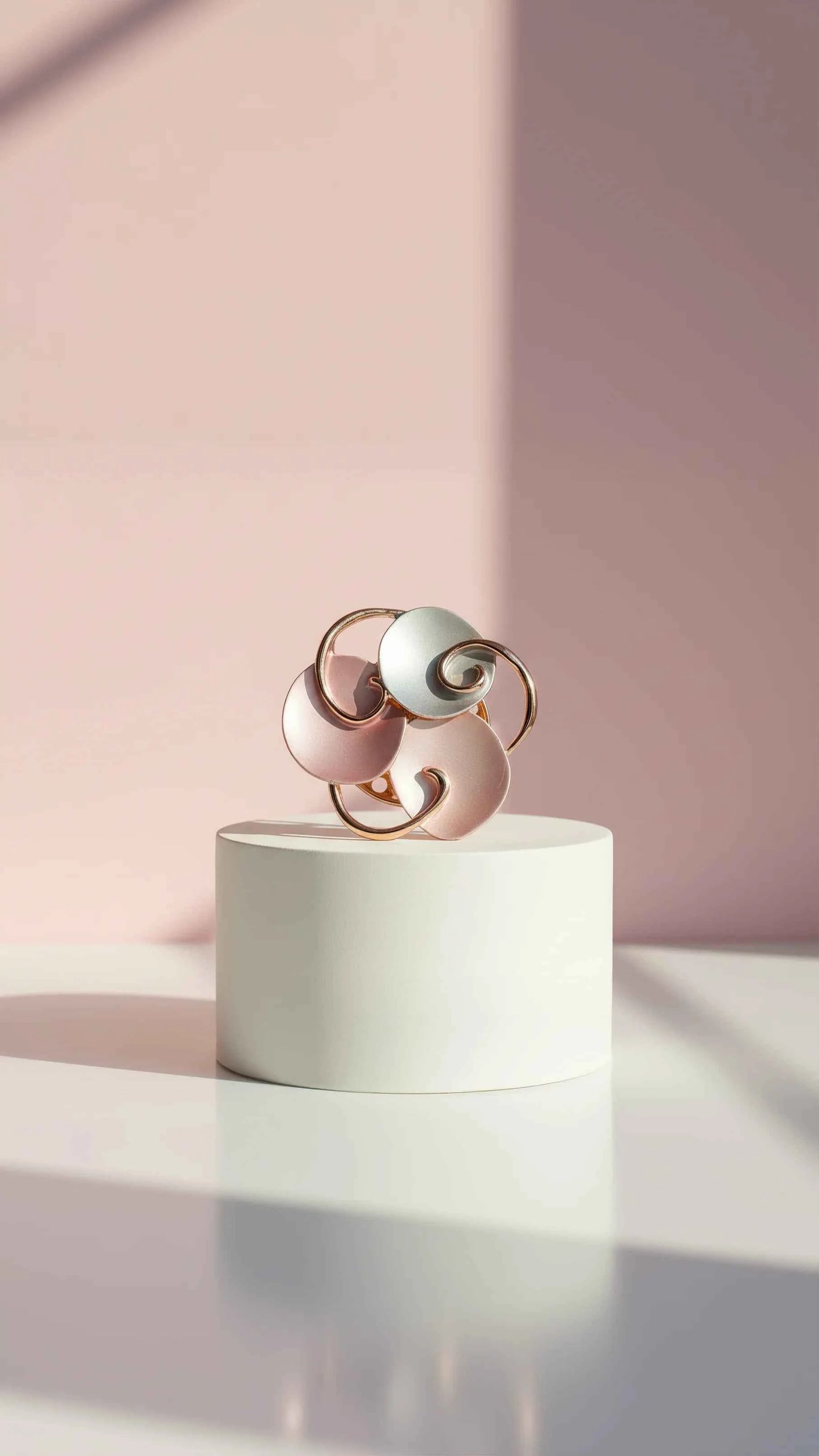 Abstract Magnetic Swirl Brooch