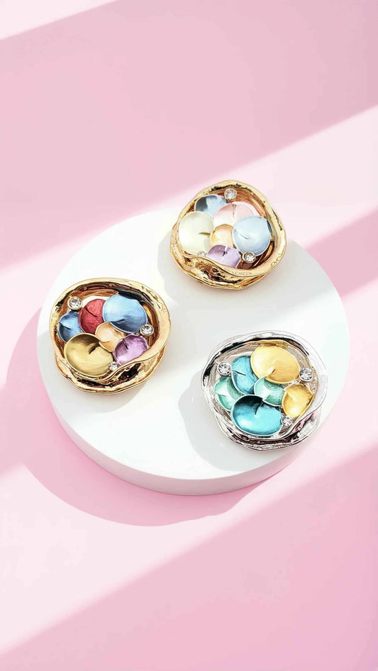 Abstract Magnetic Crystal Cluster Brooch