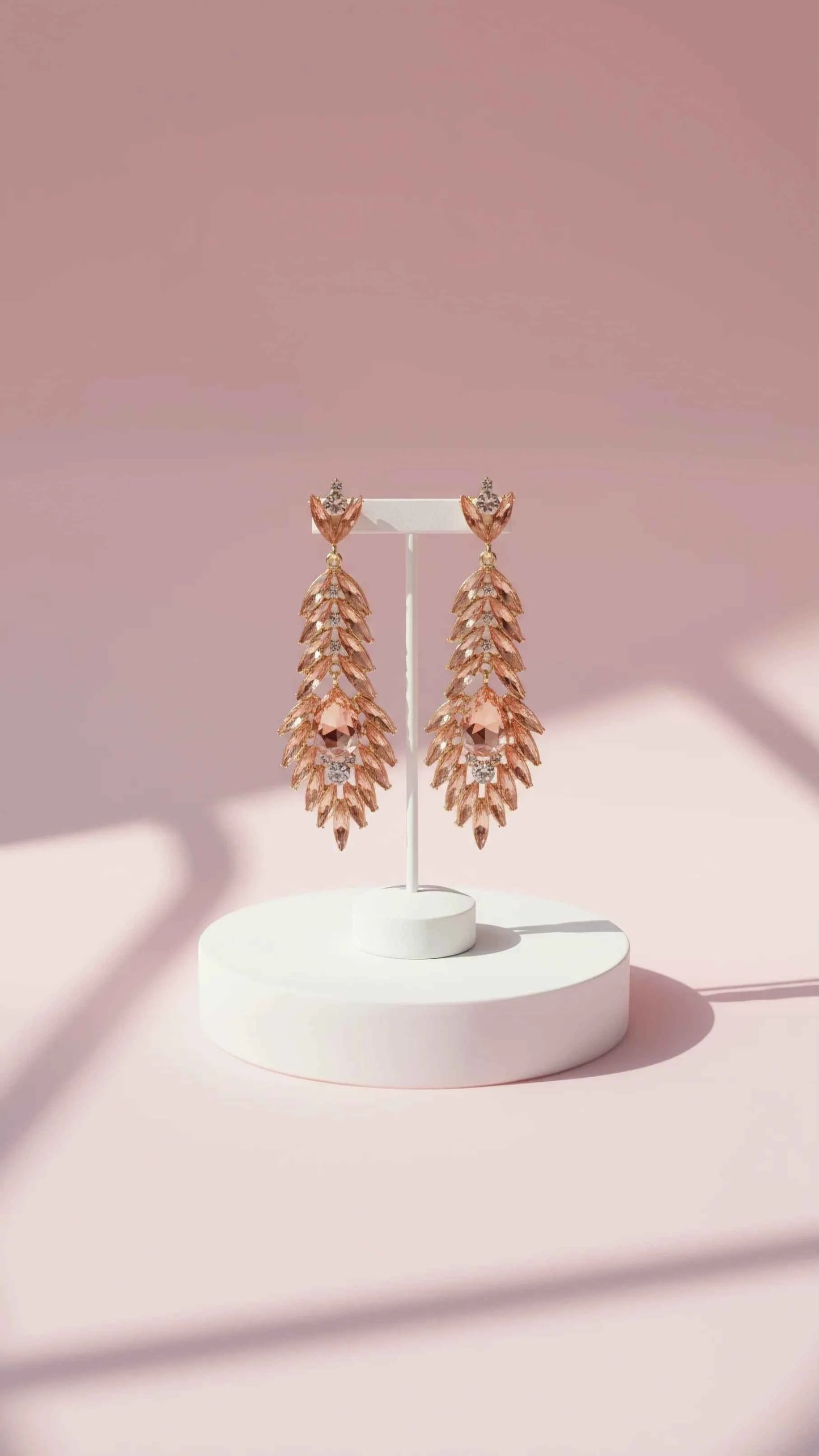 Feather Crystal Drop and Dangle Earrings
