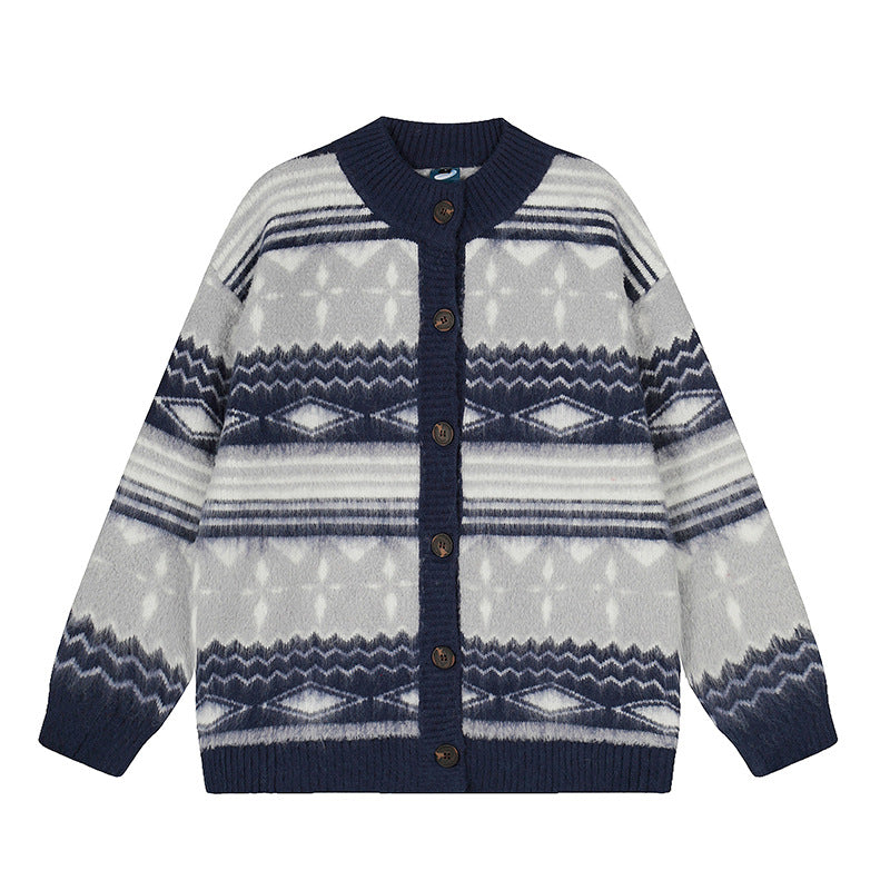 Sweater Women College Style Design Lazy Loose Knit Cardigan