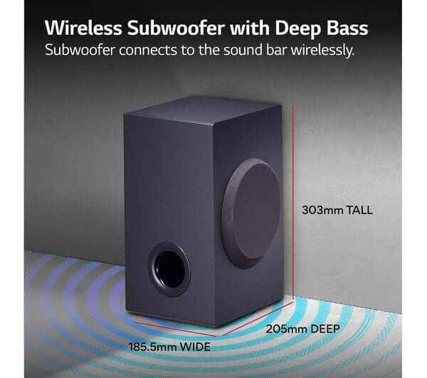 LG SQC1 SOUNDBAR 2.1 160W BLUETOOTH 4.0  COMPACT WIRELESS SUBWOOFER OPTICAL USB