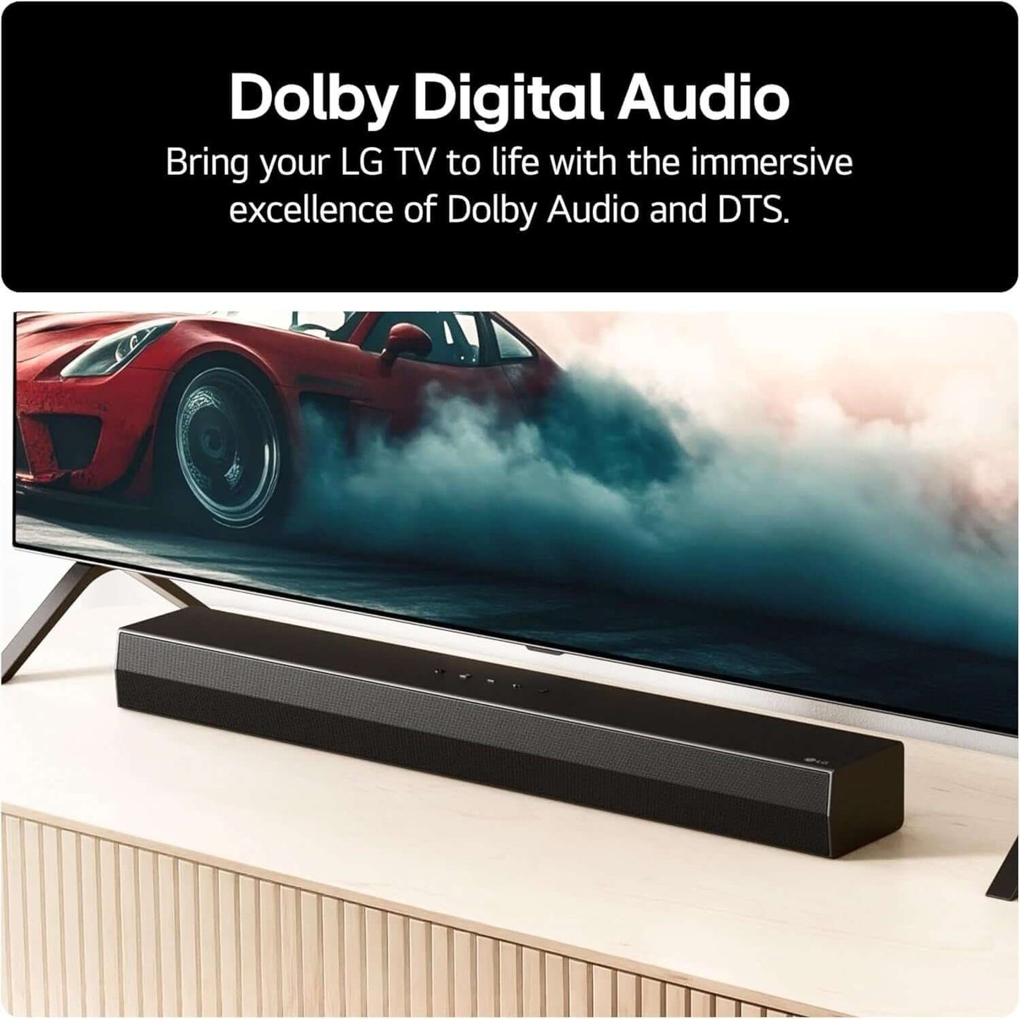 LG US20A SOUNDBAR 2.0 WIRELESS BLUETOOTH 5.3 COMPACT 50W HDMI USB PORT BLACK