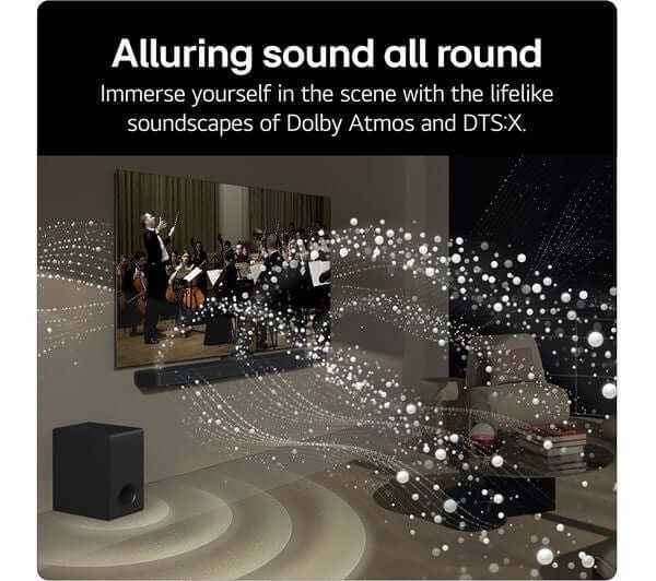 LG US77TY SOUNDBAR HOME CINEMA 3.1.3 WIRELESS SUBWOOFER 4K DOLBY ATMOS RRP £899