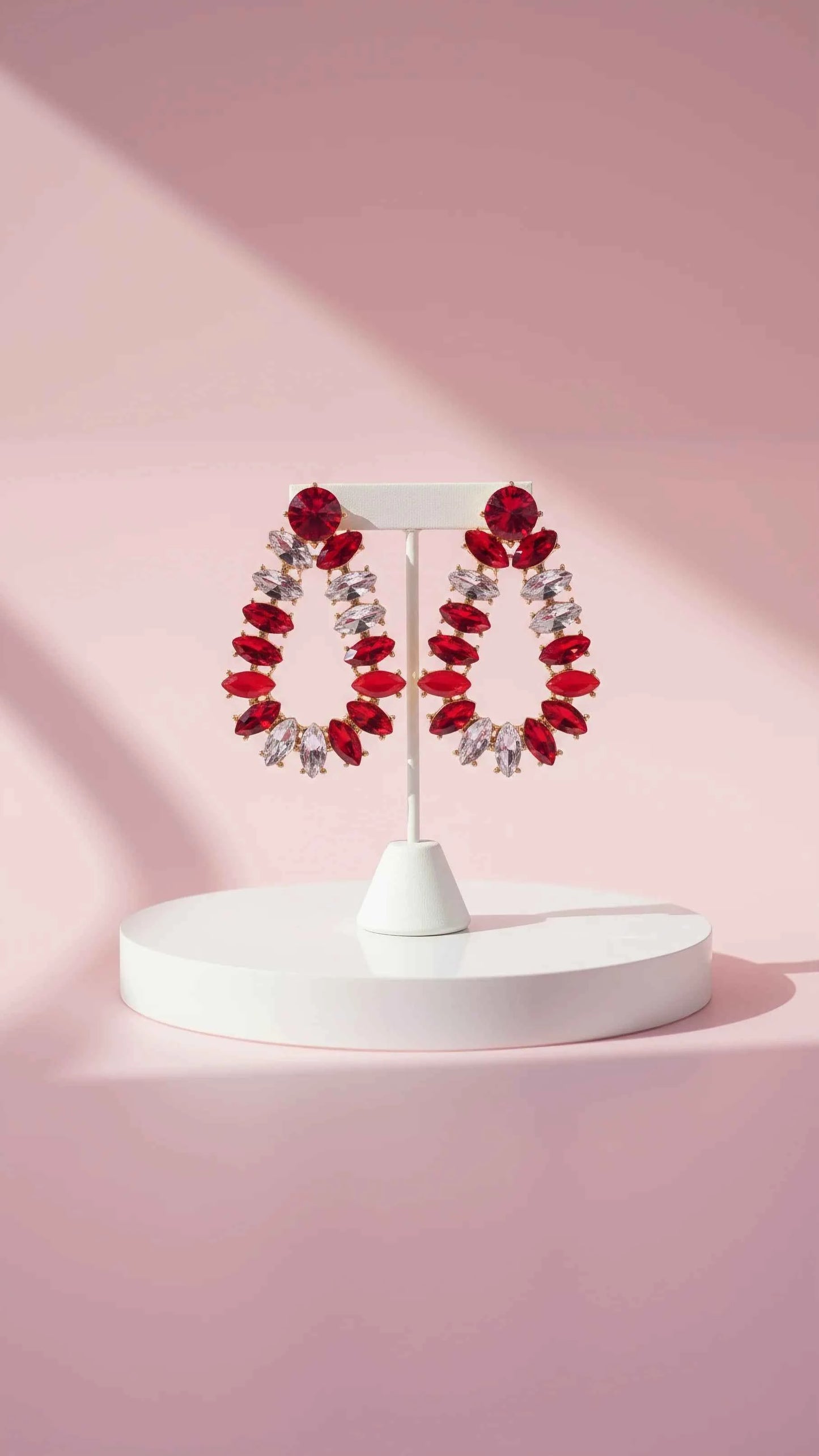 Oval Crystal Drop and Dangle Earrings