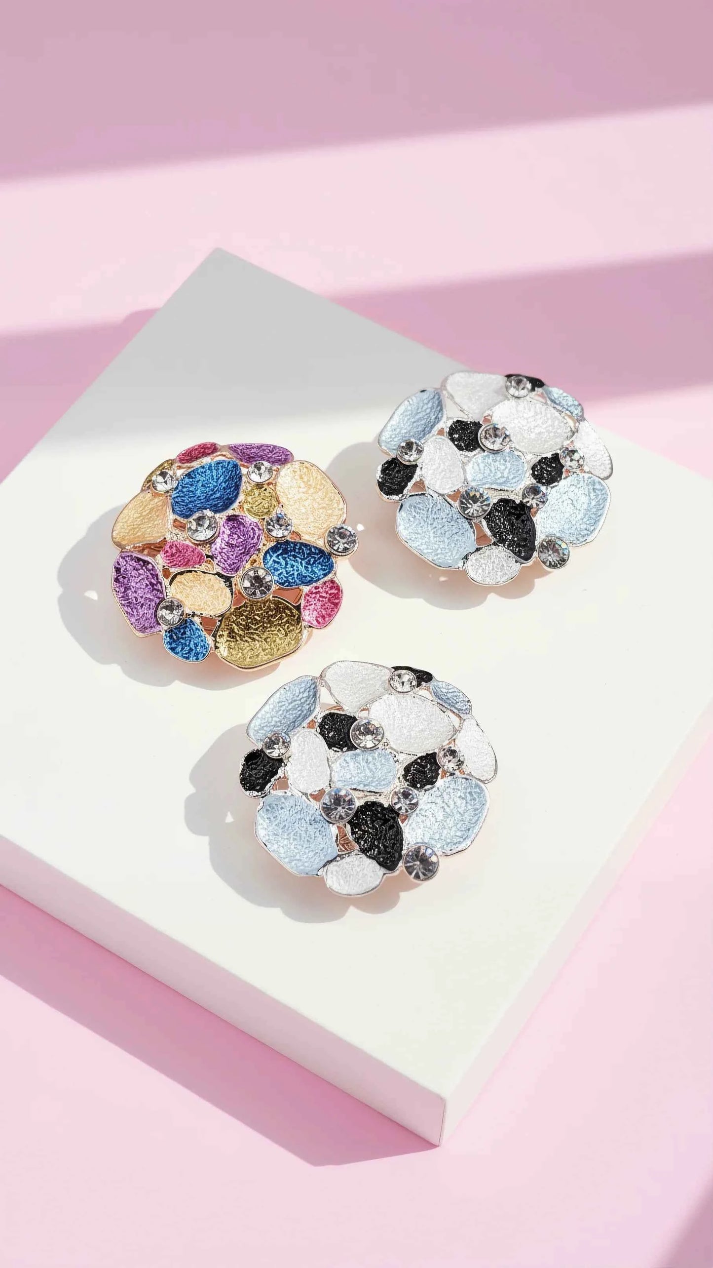 Abstract Magnetic Crystal Cluster Brooch