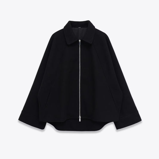 Wool blend zipper jacket