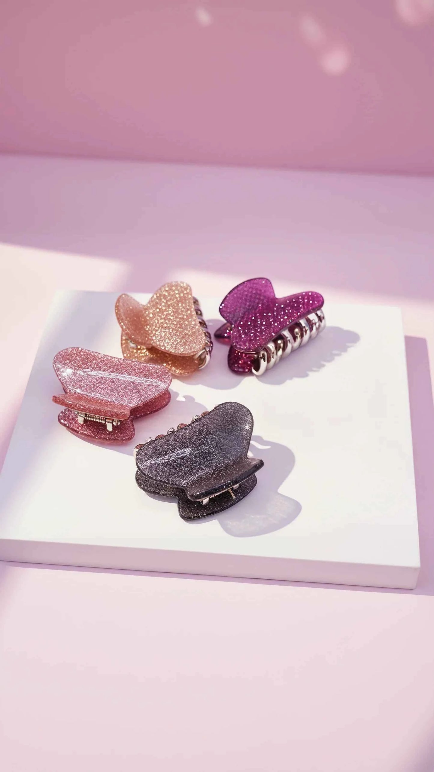 Glossy Mini Hair Clamps Pack of 12