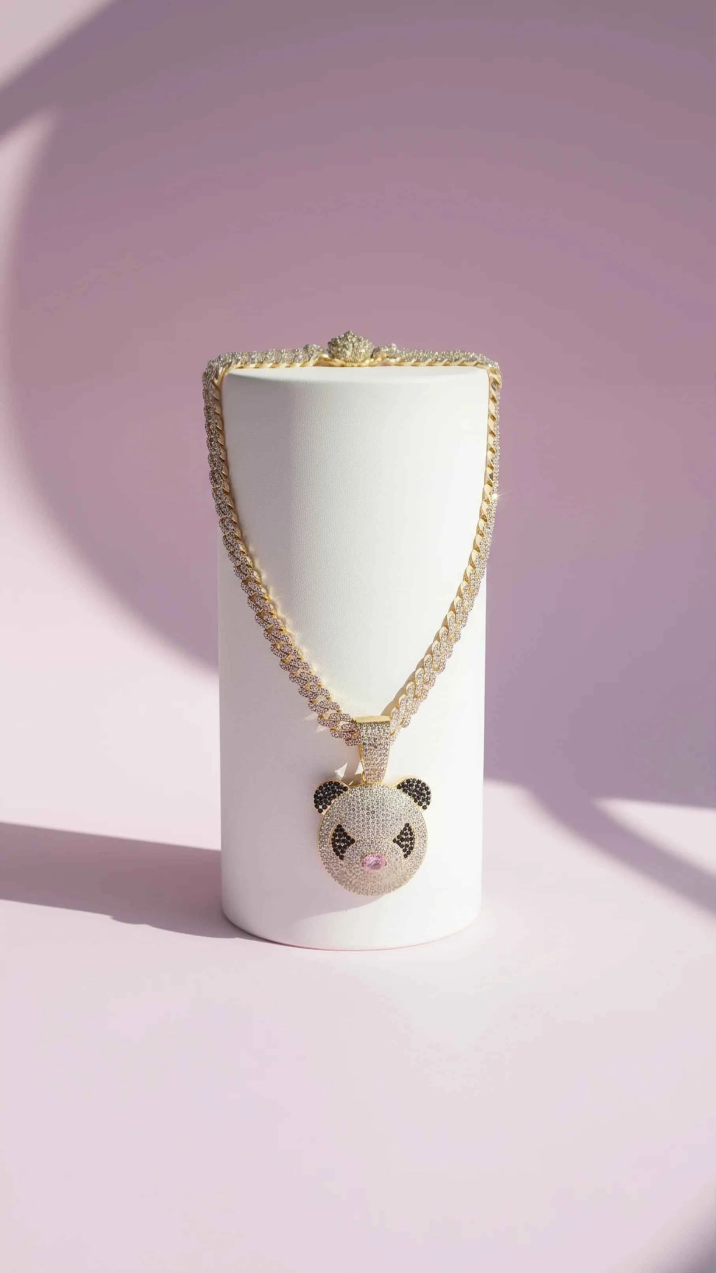 Waterproof Stainless Steel Crystal Panda Animal Chain