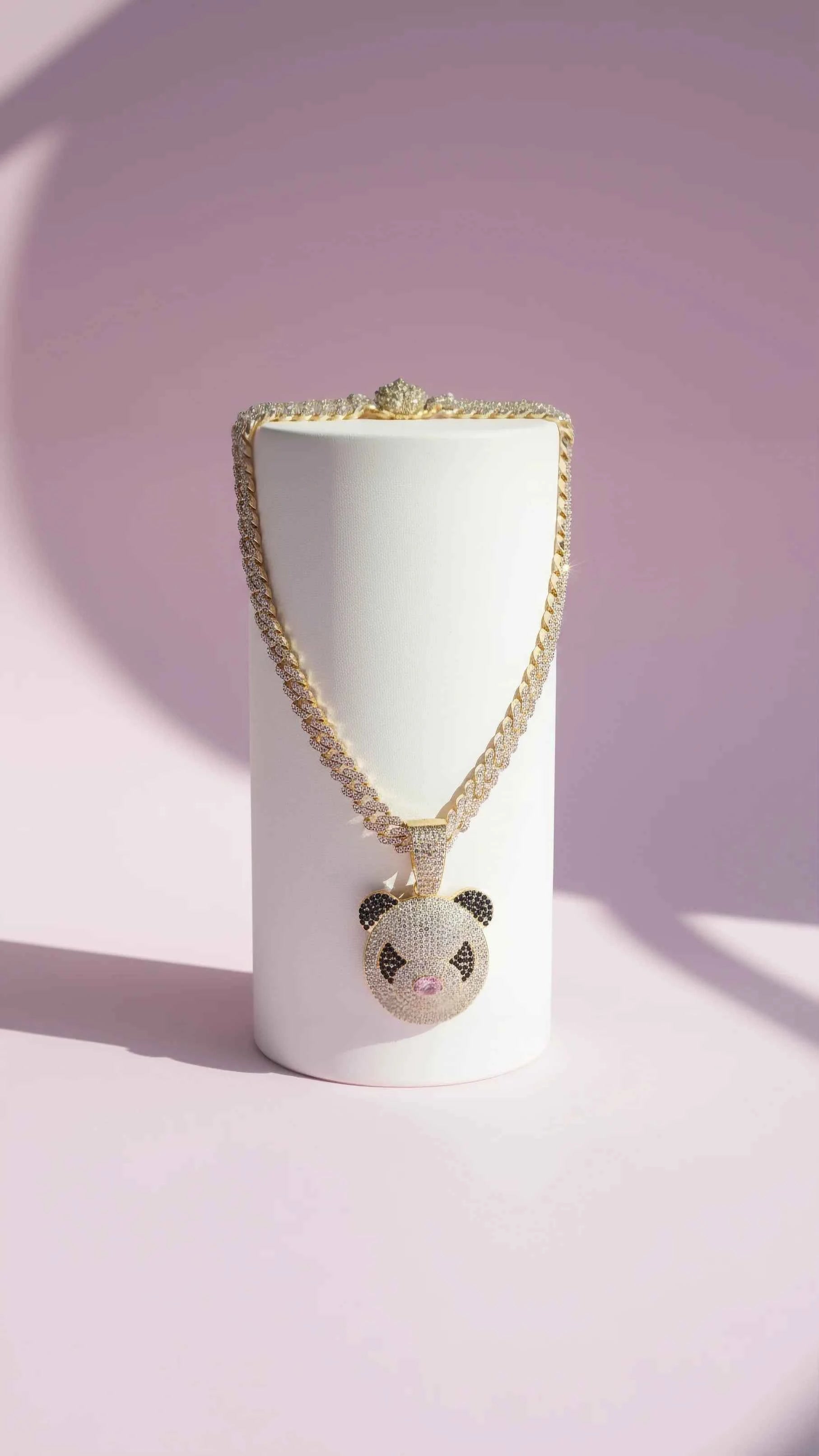 Waterproof Stainless Steel Crystal Panda Animal Chain