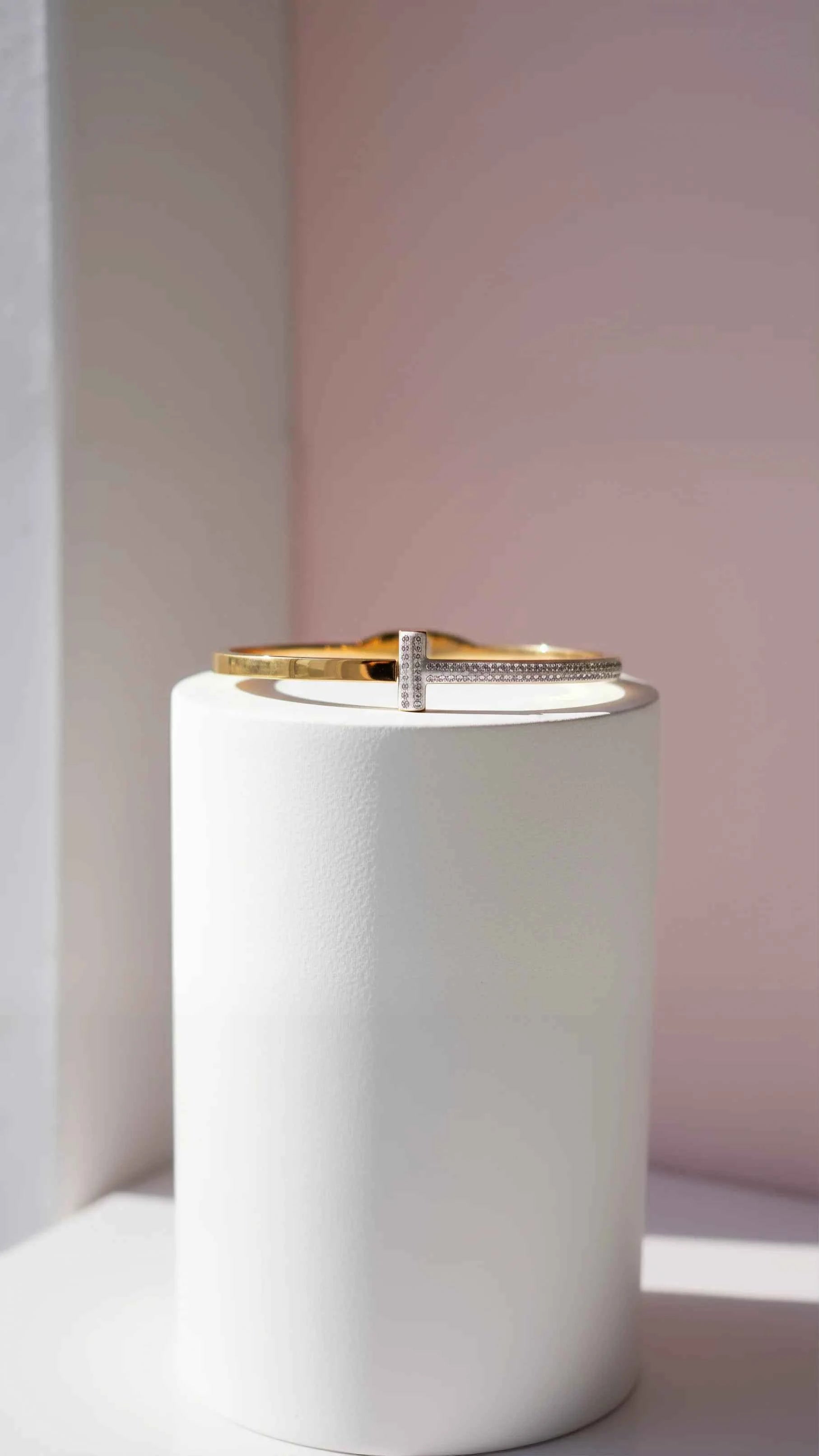 Waterproof Pavé Stainless Steel T Bangle