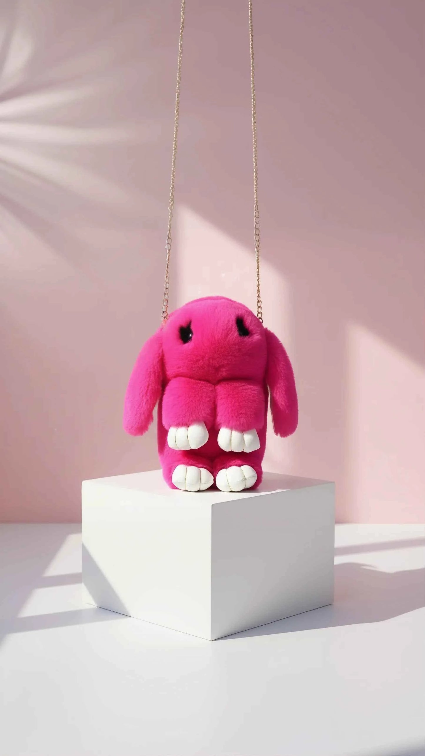 Faux Fur Bunny Rabbit Backpack – Soft Plush Handbag