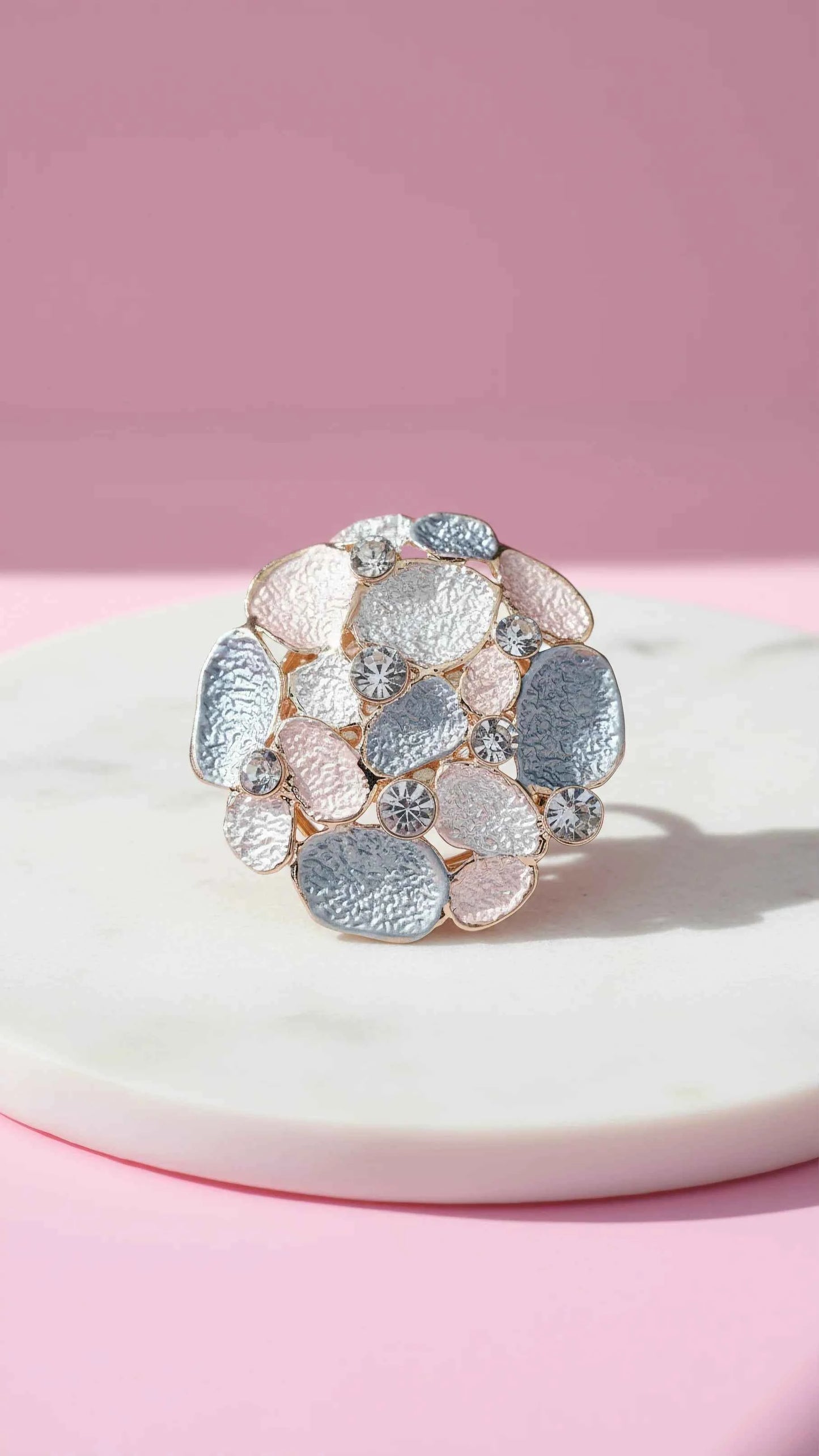 Abstract Magnetic Crystal Cluster Brooch