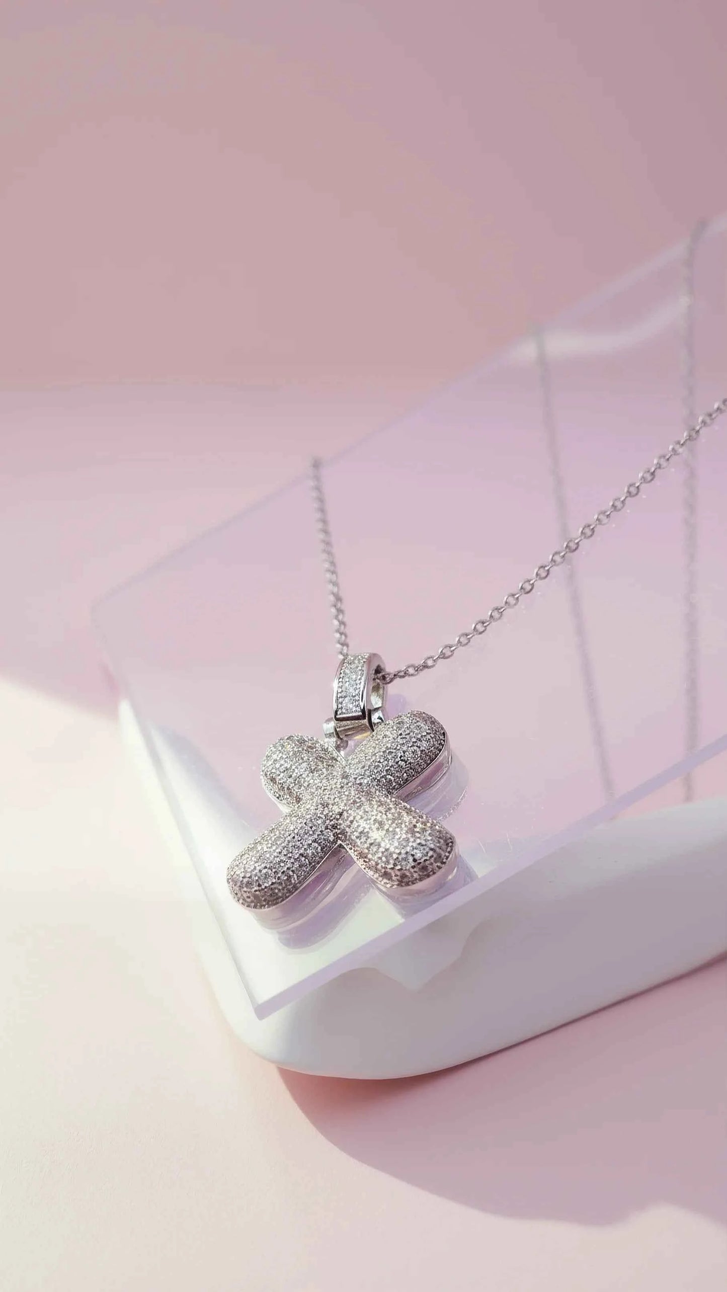 Initial Bubble Letter Crystal Necklace